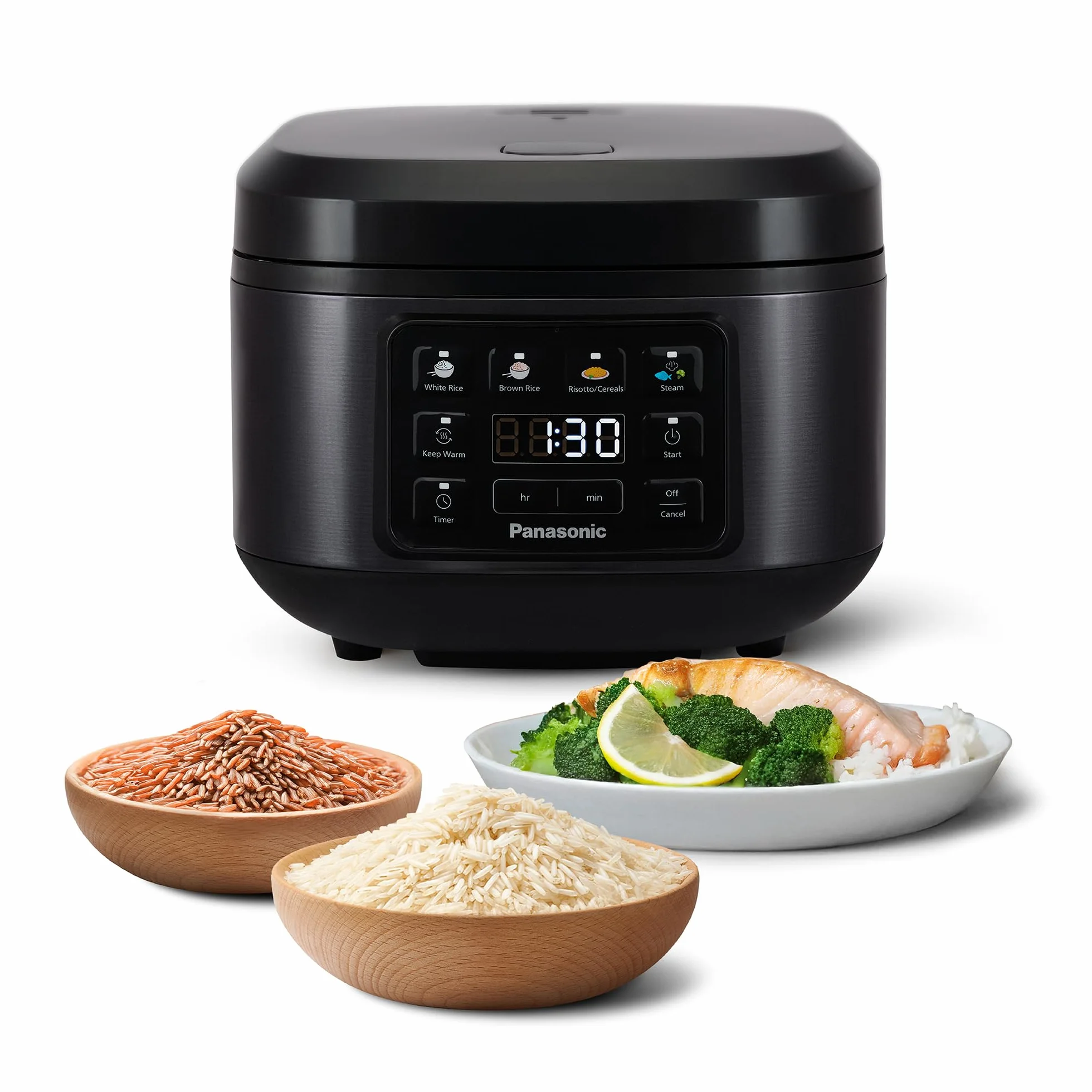 Panasonic Cuociriso Automatica con Vapore Fuzzy Logic, 1,5 litri, Nero