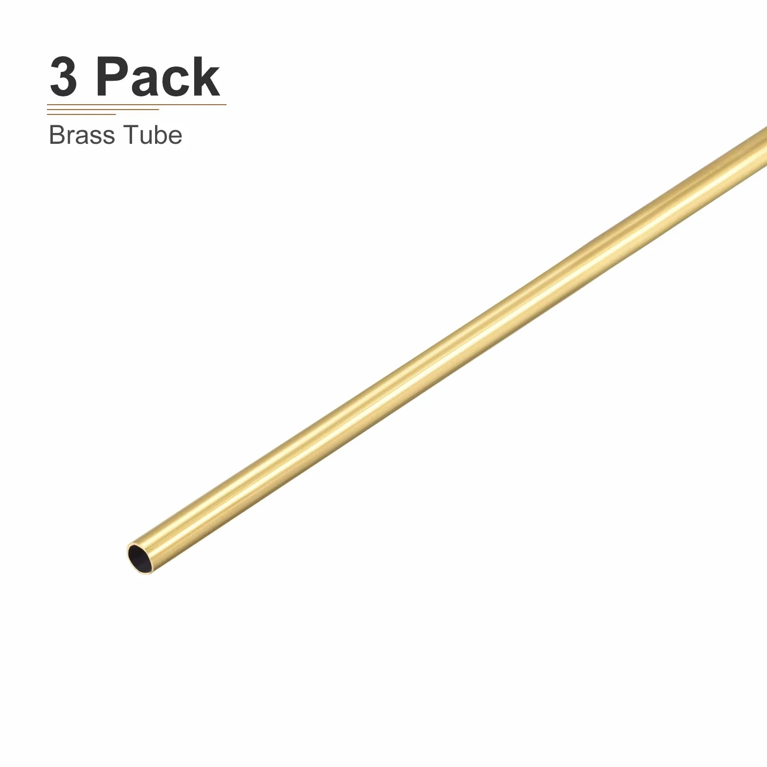 Ottone Tubo 3mm x 0.2mm x 300mm Rotondo Metallo Tubi 3pz