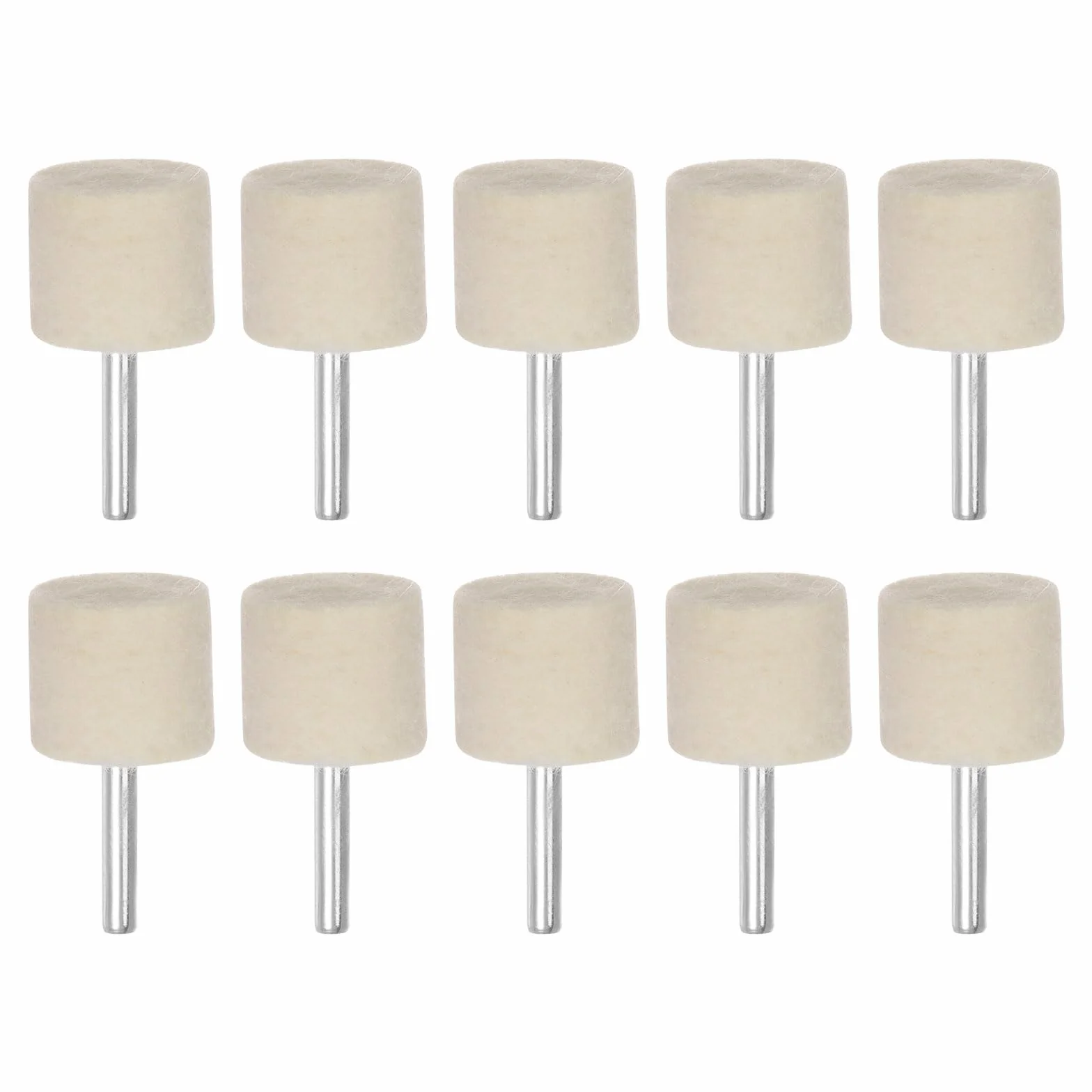QUARKZMAN 10pz Punte Mandrino Montate Feltro Lana 30mm Testa 1/4 Pollici Supporto Cilindro Lucidatura Punta Trapano Feltro Lucidatura Ruota per Strumento Rotante