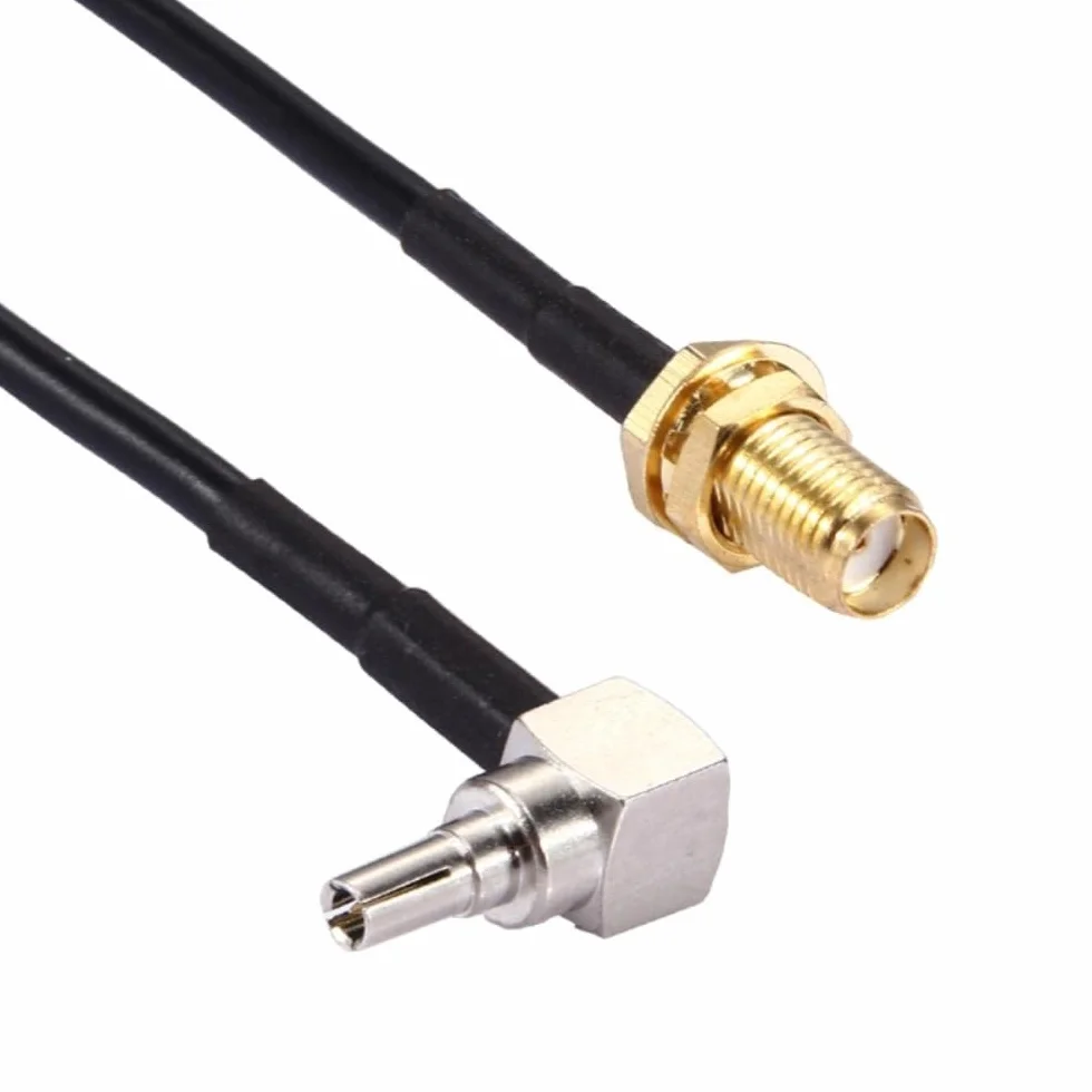2PCS Connettori RF Adattatori da SMA a TS9 Cavo di prolunga per Antenna 4G LTE SMA Femmina da paratia a Spina TS9 Cavo ad Angolo retto