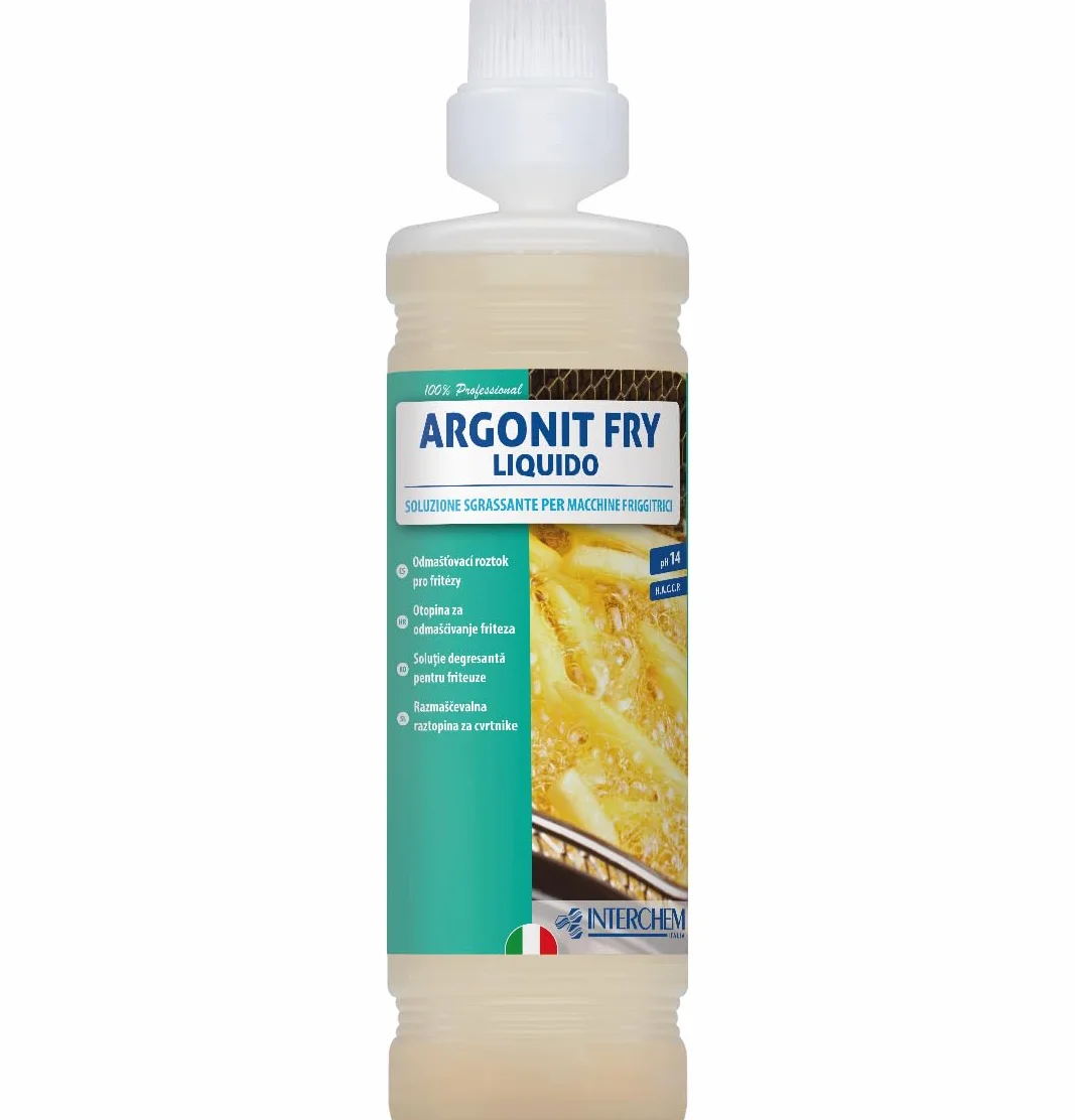 Interchem ARGONIT FRY Liquido 1 litro, Sgrassante per Macchine Friggitrici e Acciaio Inox (HACCP)