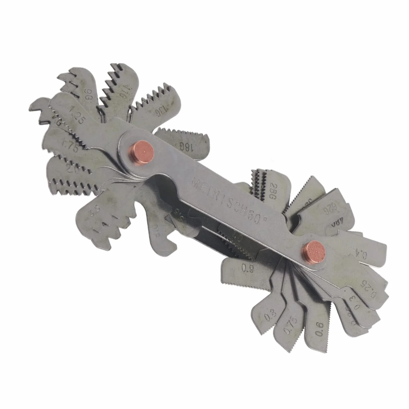Yosoo Health Gear Misuratore di Filettatura 52Pcs Calibro a Tappo Filettato in Acciaio Inossidabile Strumento di Misurazione del Passo della Vite 60 e 55 Gradi
