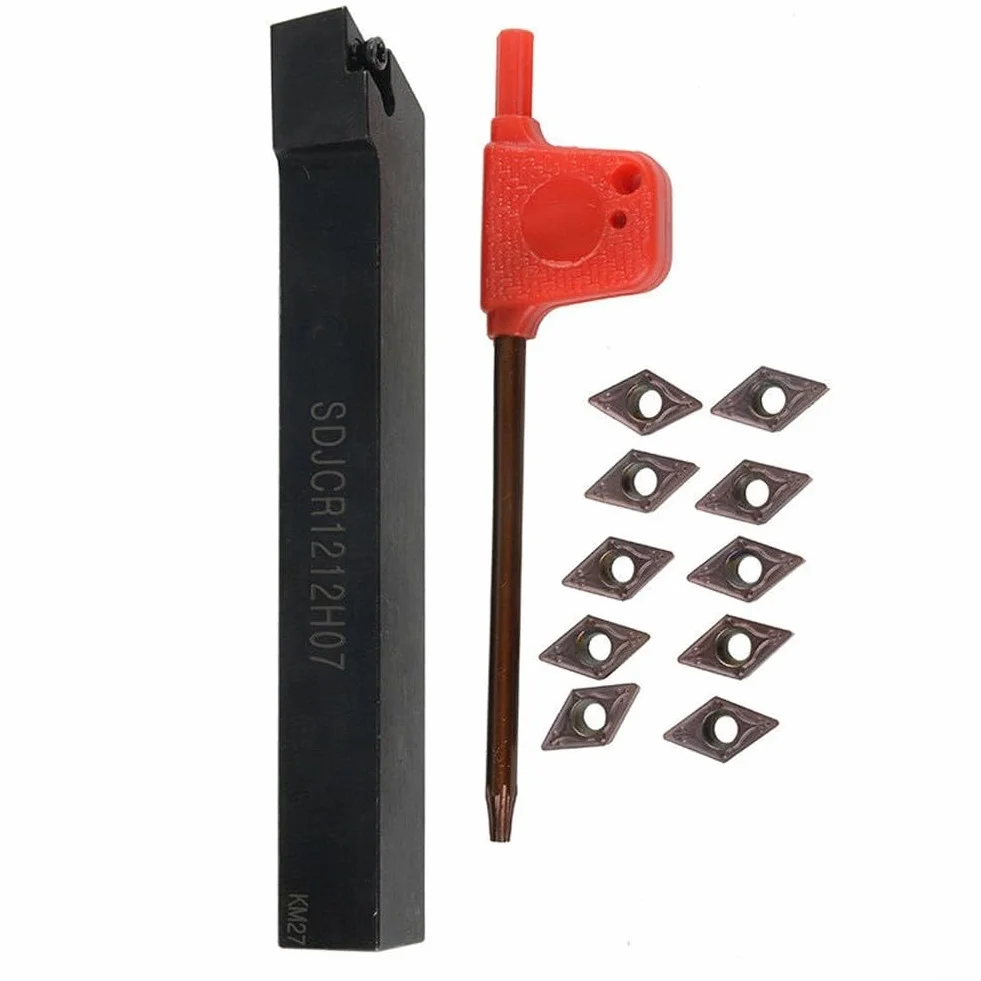 Barra di alesatura SDJCR1212H07 portautensili + 10 inserti in carburo DCMT0702