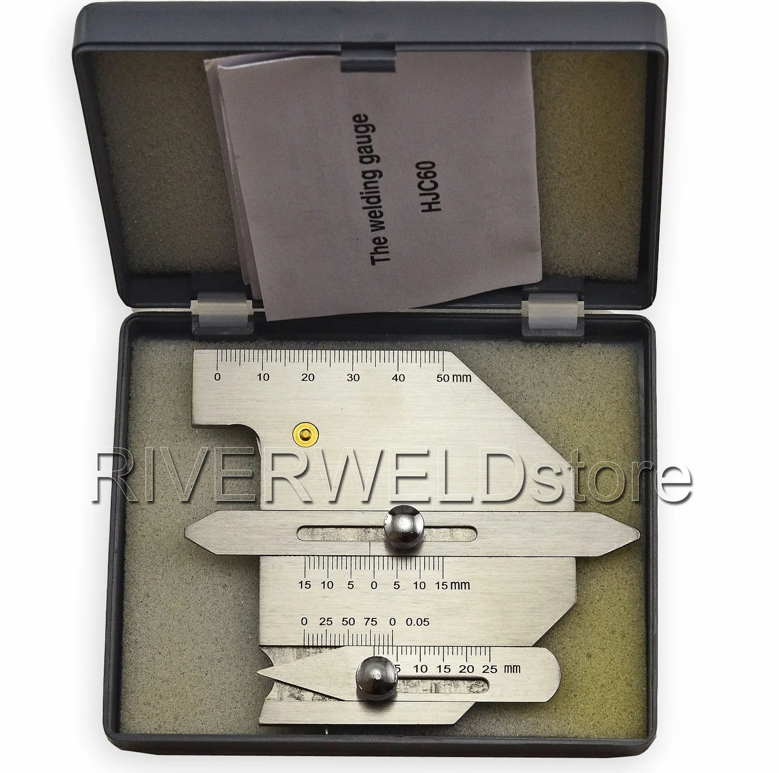 RIVERWELD HJC60 Calibro di saldatura multifunzione Controlla Spessore Altezza cordone Spazio giunti Angolo scanalatura