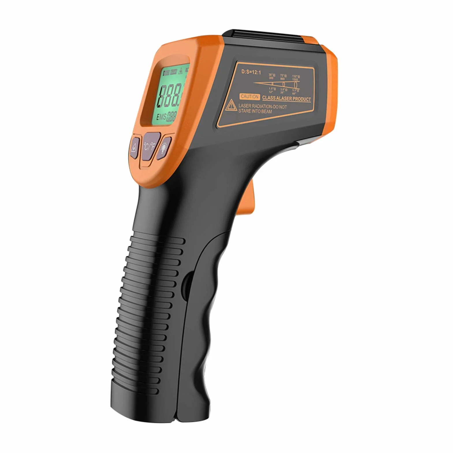 Termometro a infrarossi contatto zero digitale portatile con display LCD retroilluminato Emissività regolabile Gamma di temperature ampia Alta precisione per uso industriale