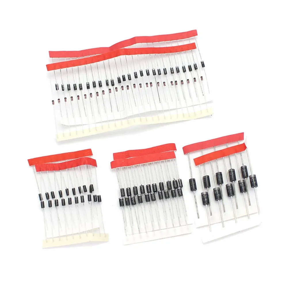 DollaTek 100Pcs Set 8 Values Rectifier Diode Assortment Kit for Arduino 1N4148 1N4007 1N5819 1N5399 FR107 FR207 1N5408 1N5822