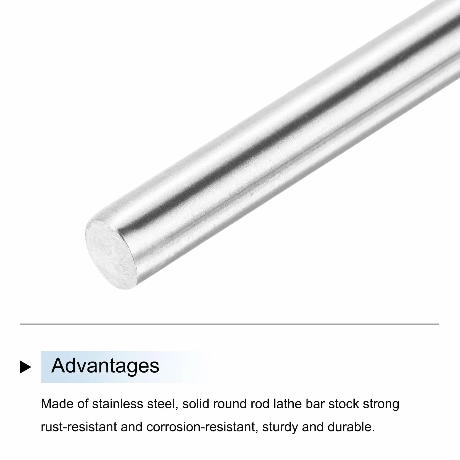 Asta Tonda in Acciaio Inossidabile 304 8mm x 100mm 20pz per Progetti Fai da Te