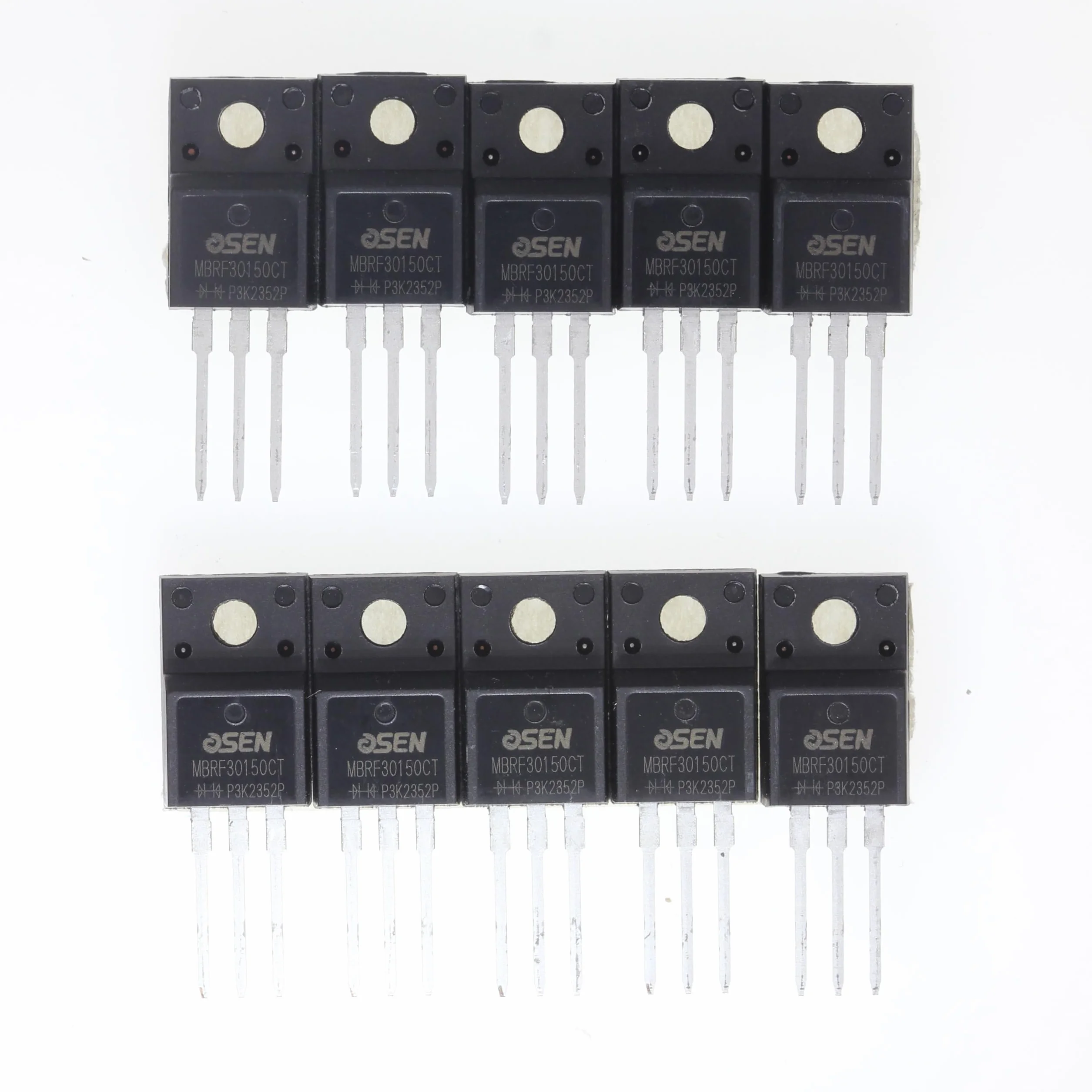 (Confezione da 10) MBRF30150CT (MBRF30150 MBR30150) 30A 150V TO220F Raddrizzatore Schottky di potenza con incapsulamento in plastica