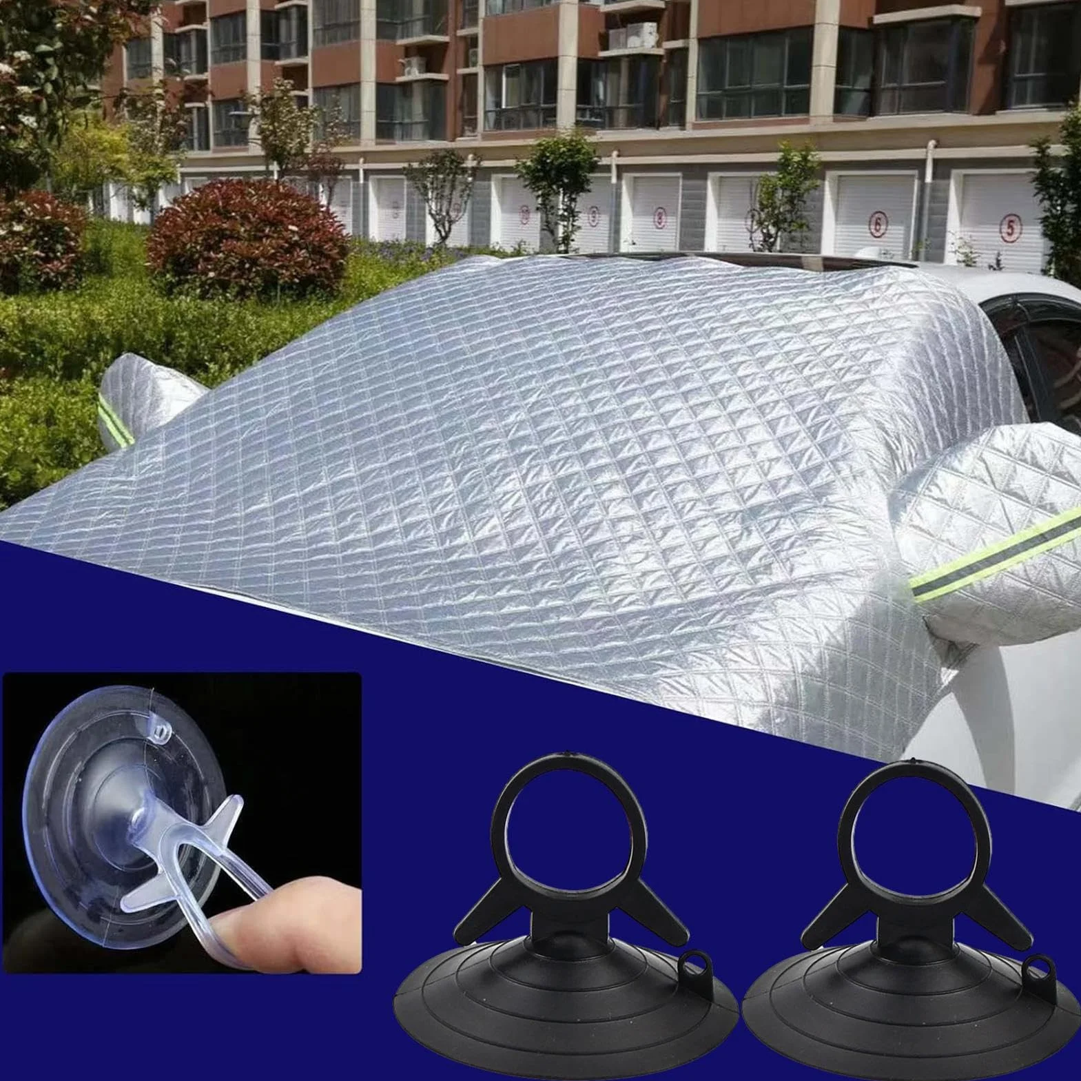 Maciun Ventose in Vetro per Auto, Ventosa per Vetro Auto, Ventose Riutilizzabili per Parabrezza in Vetro Auto, per Bagno, Cucina, Finestra