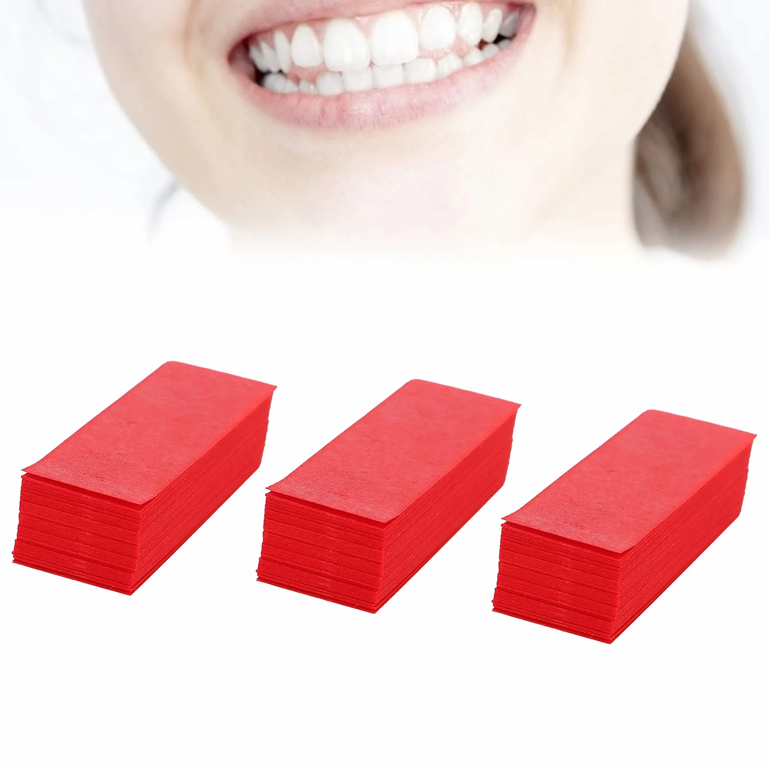 Carta Articolata Dentale 300 Pezzi Rosso con Dispenser Plastica Forniture Odontoiatriche