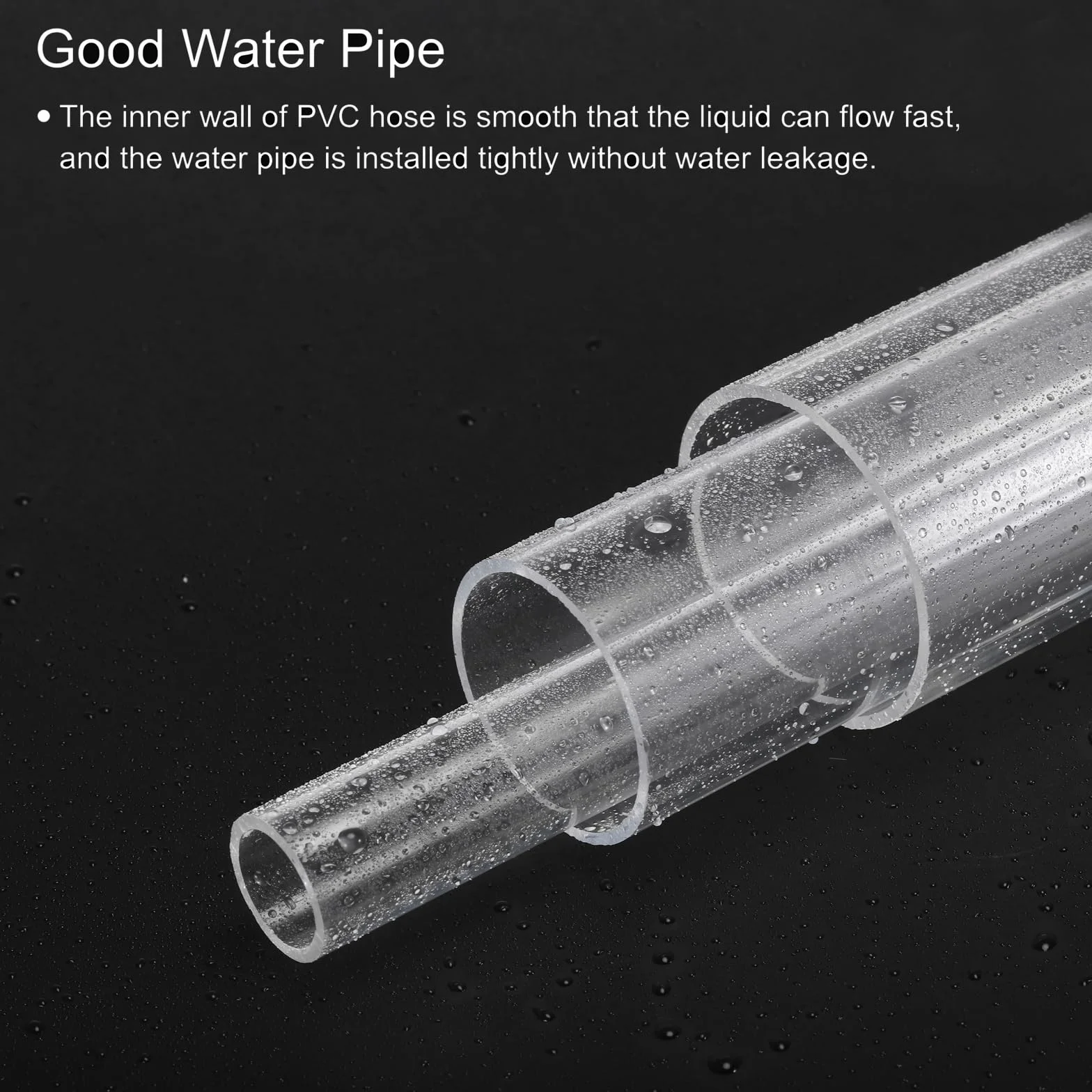 Tubo Rigido PVC Trasparente 43mm ID 50mm OD Alta Resistenza per Acquario Vasca Pesci Serra