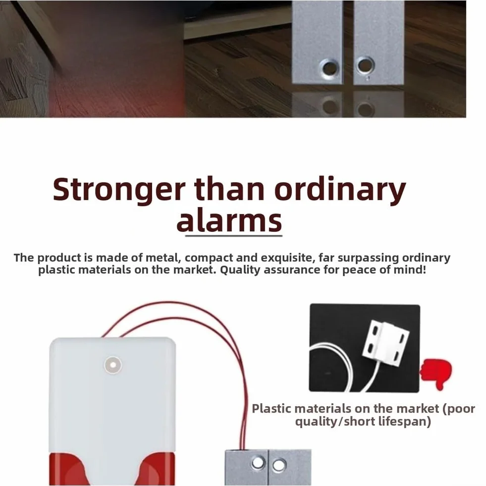 Allarme magnetico per porta metallica con suono da 100 dB e luce lampeggiante per sicurezza antincendio in scuole, uffici e edifici commerciali