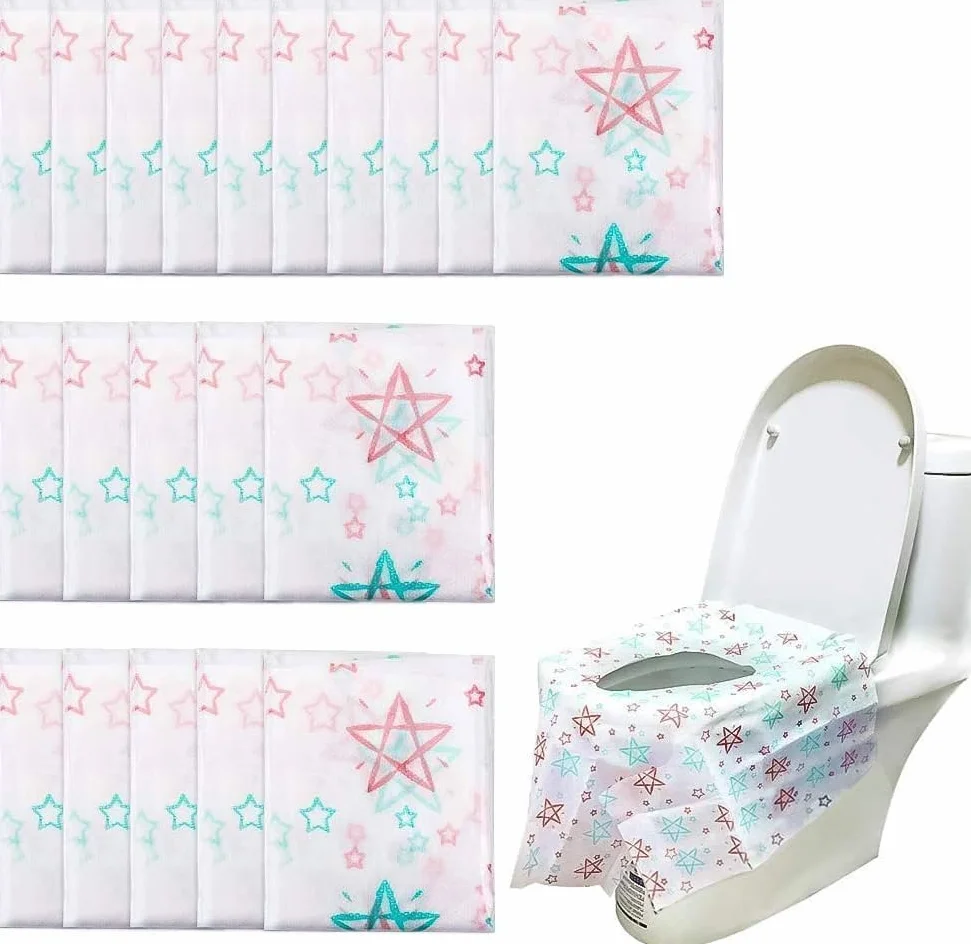 PIQIUQIU 20 Pezzi Monouso Toilette Seat Cover XL Antiscivolo Impermeabile Bambino