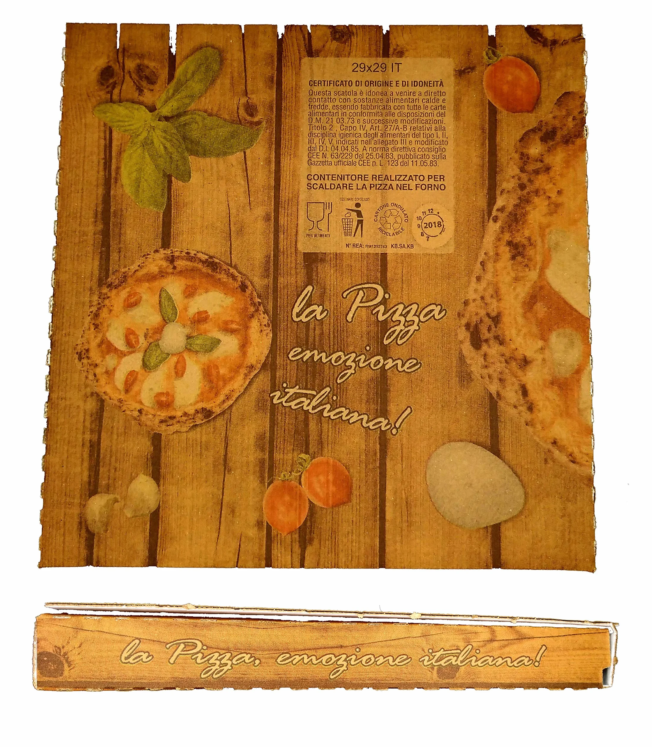 Scatole Cartone Pizza da Asporto 29x29x3,5 cm Riciclabile per Alimenti