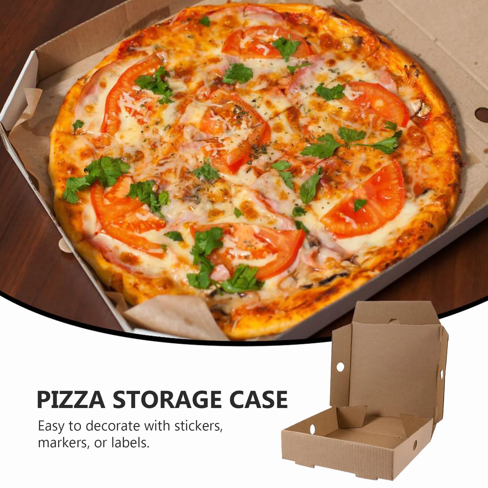Cabilock 25 mini scatole per pizza in cartone bianco