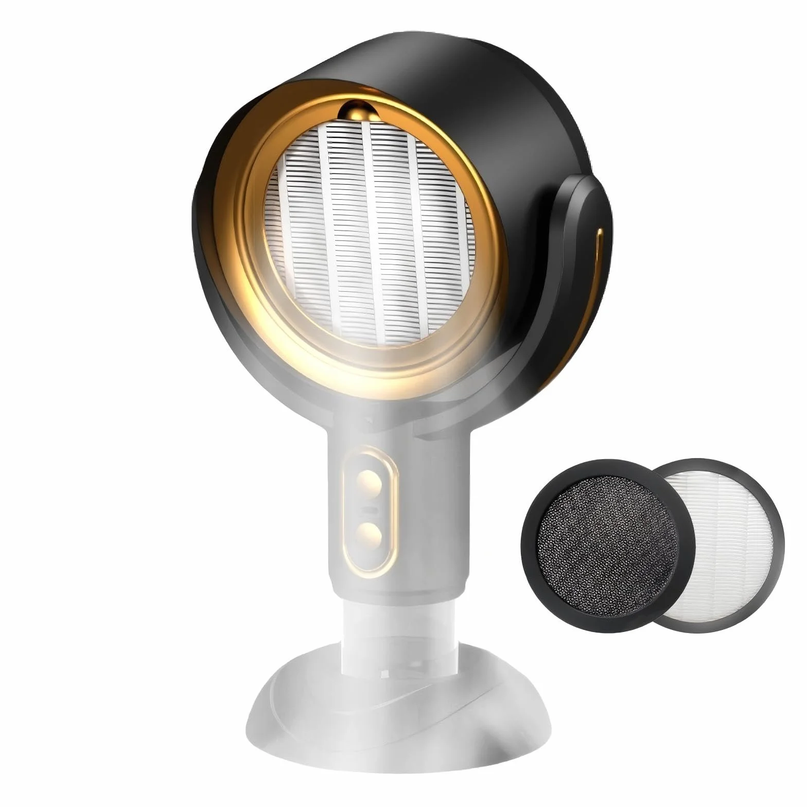 Mini cappa portatile, regolabile a 2 velocità, filtro rimovibile e lavabile, senza fili, per barbecue al coperto, hot pot, campeggio e affumicatura (oro)