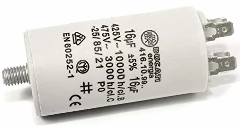 DUCATI Condensatore motore 16uF 475V GRD 36x70mm