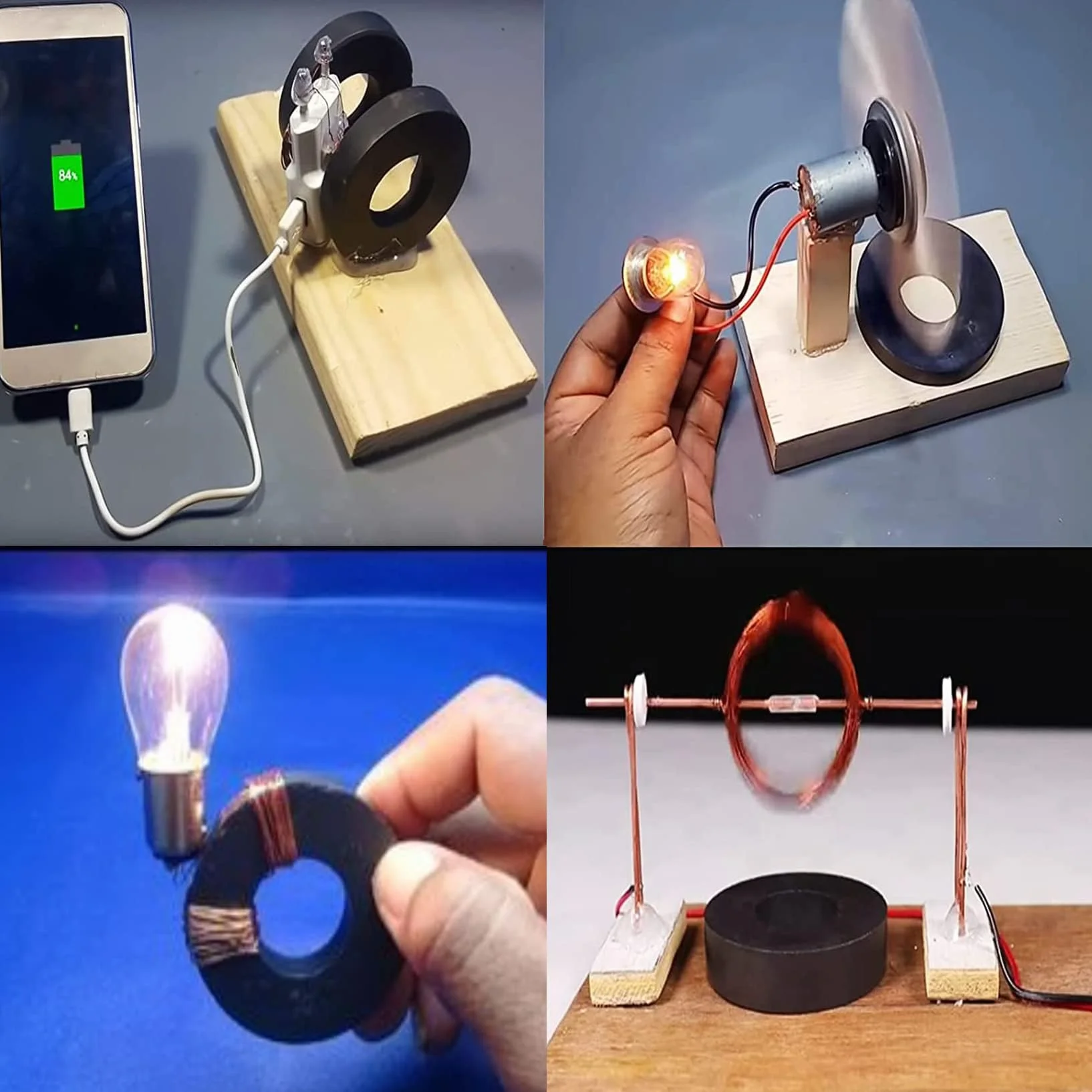 Magnete Tondo con Foro, Magnete ad anello in ferrite, diametro 60mm, per esperimenti elettronici e scientifici, colore nero