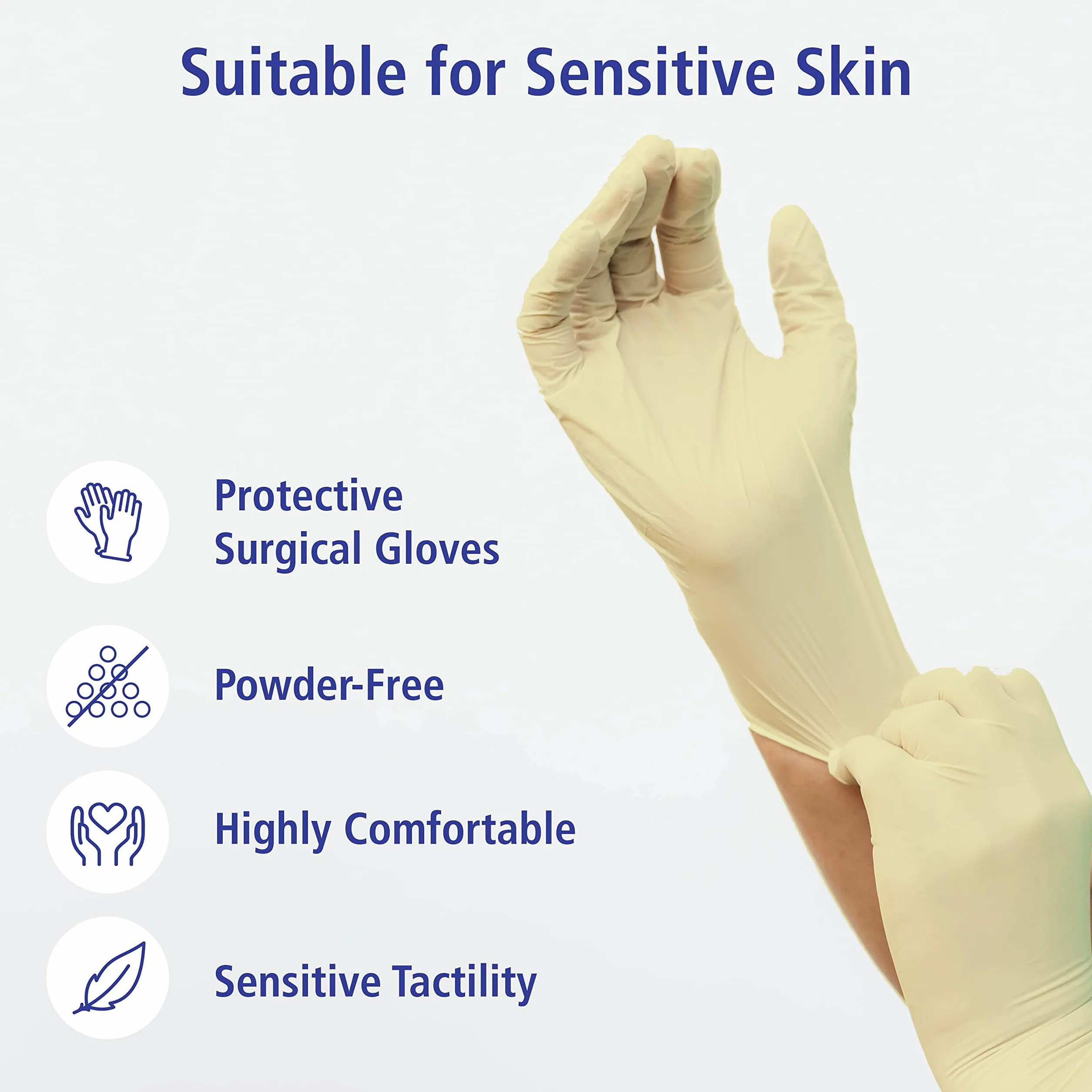 Meditrade Gentle Skin Superior OP Guanti chirurgici lattice senza polvere sterili usa e getta DPI taglia 8 50 paia