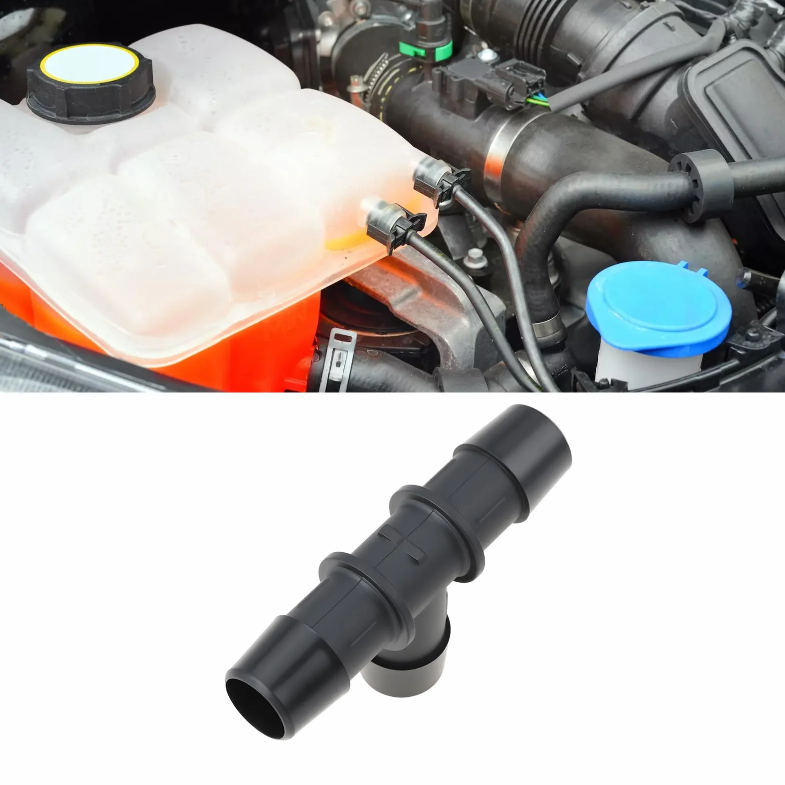 2x Raccordo a T Tubo Refrigerante 16x16x16mm 00066 P751096 Compatibile con Metalcaucho Refrigerante Motore Auto
