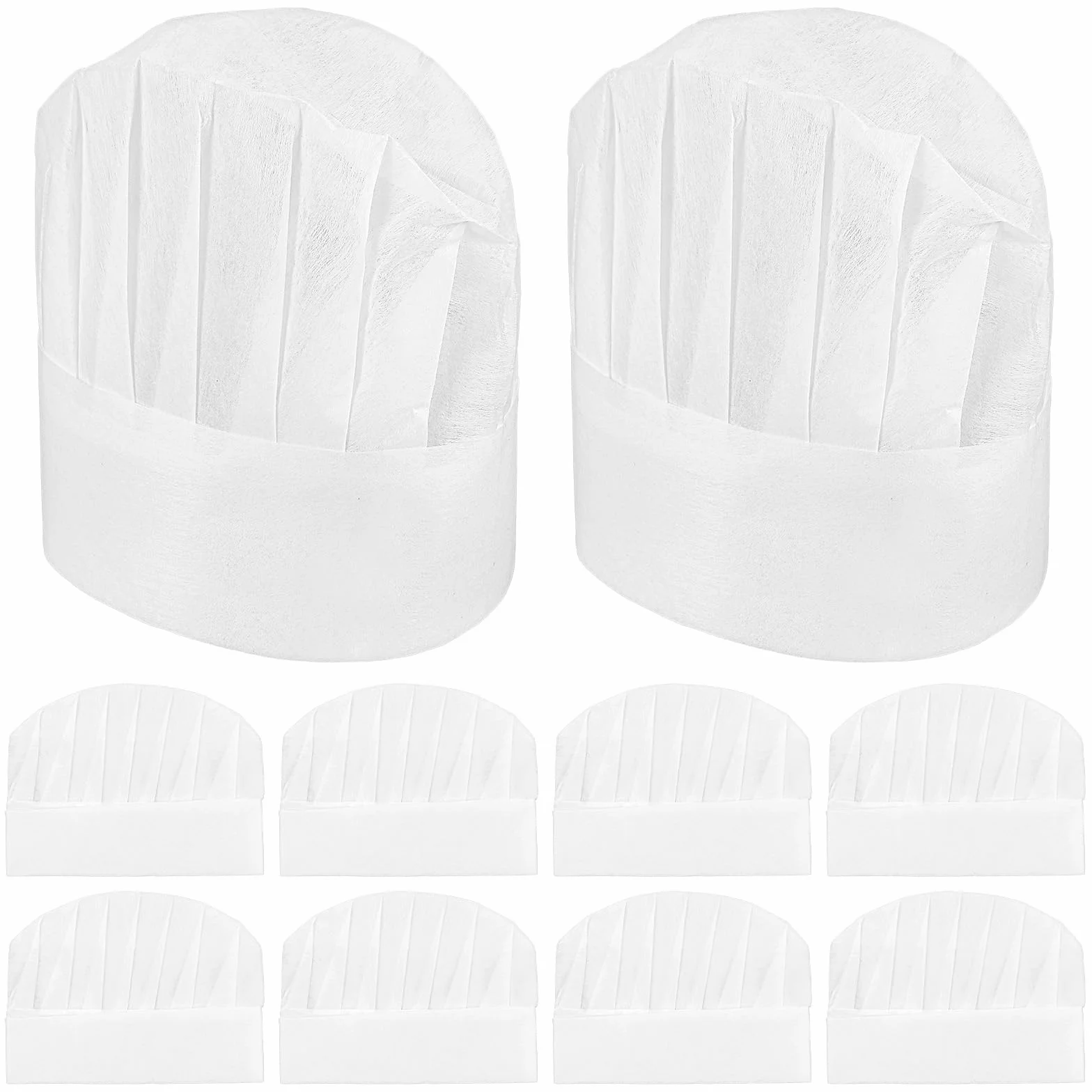 Cappelli da cuoco monouso per bambini 25×18,2 cm tessuto non tessuto bianco