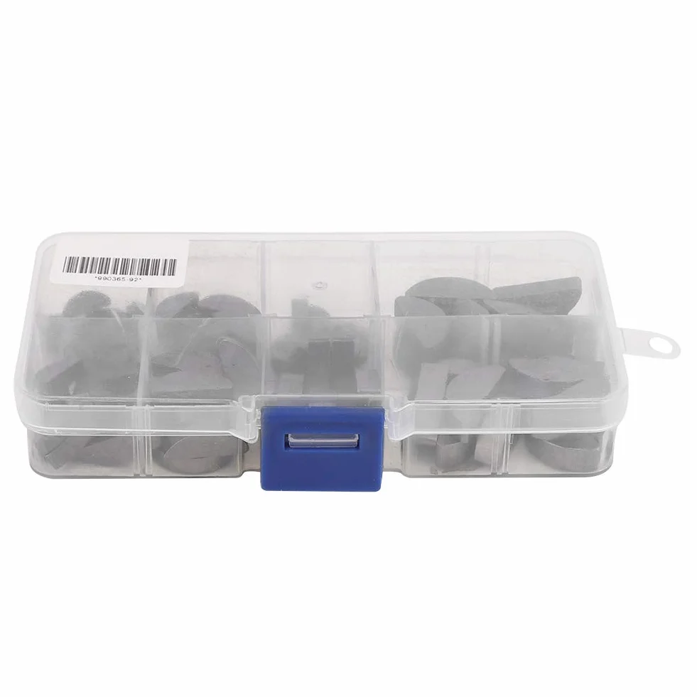 Kit Kit di Chiave in Legno Semicircolare in Acciaio Inossidabile 80 Pcs Assortimento con Dimensioni Varie per Ingegneria, Scatola di Stoccaggio Inclusa, per Macchinari e Applicazioni