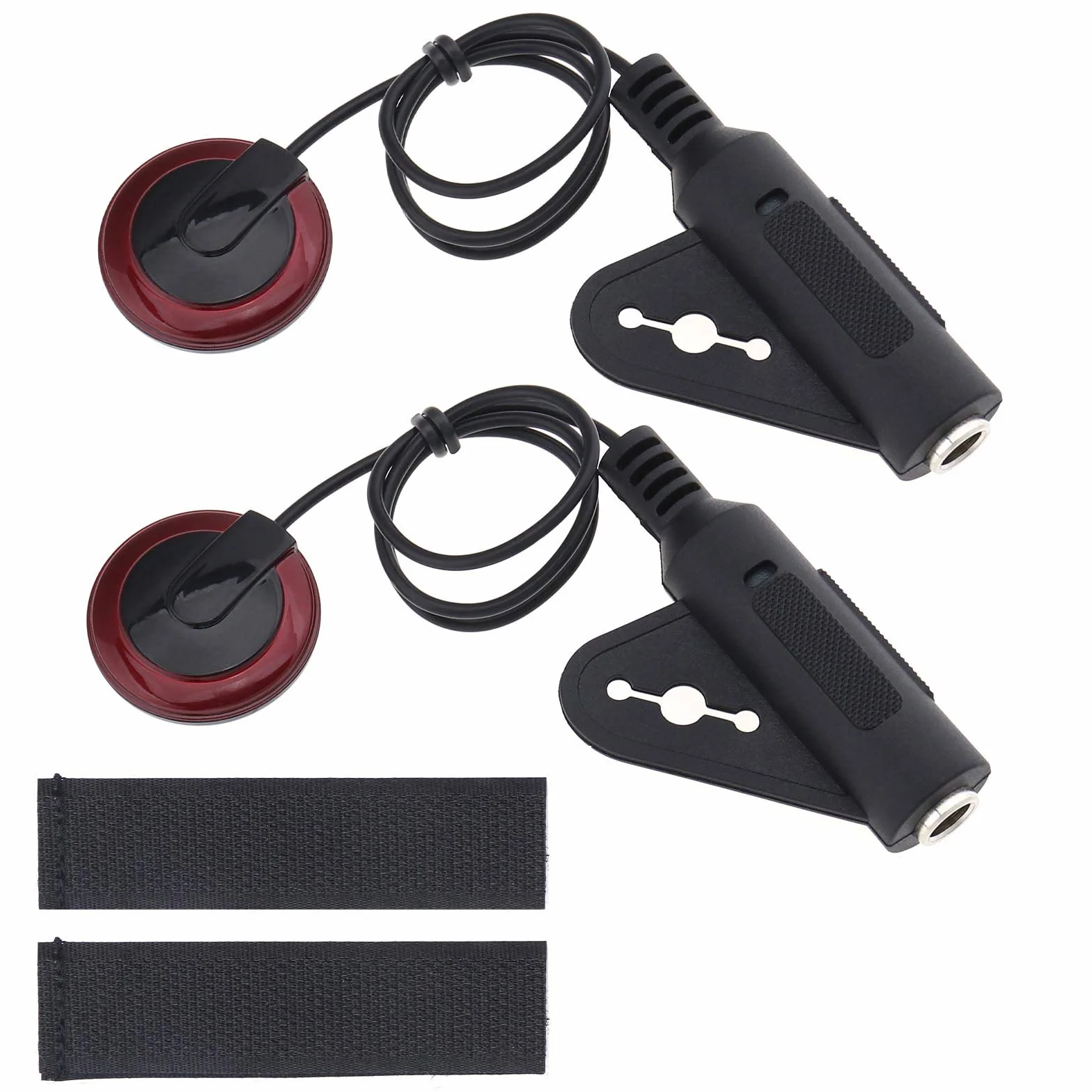 EMSea 2pcs Micro Piezo Trasduttore di Microfono a Contatto Piezoelettrico con Cavo 1/4 Femmina Jack 12 pollici Adesivo per Chitarra Banjo Ukulele Violino Mandolino Violoncello Arpe Kalimba