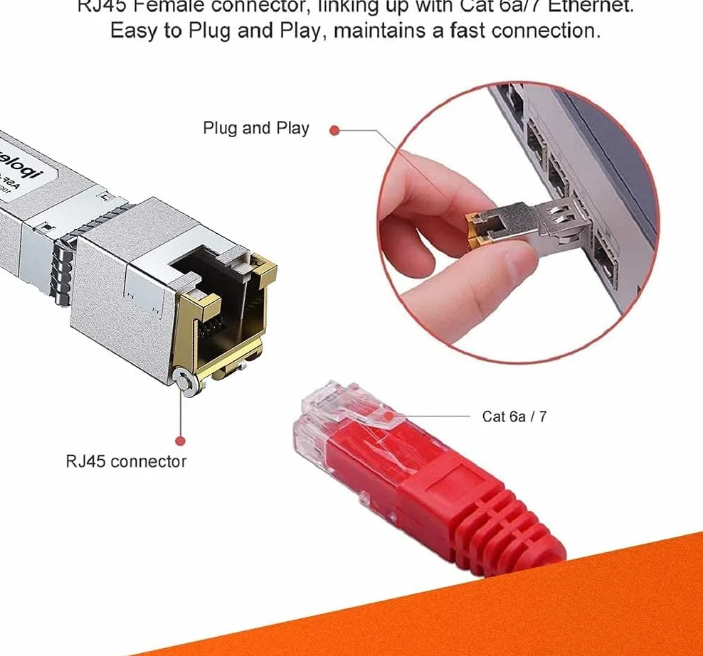 ipolex SFP+ RJ45 Copper Transceiver 10GBase-T Module Compatible Cisco SFP-10G-T-S Ubiquiti UF-RJ45-10G 30m