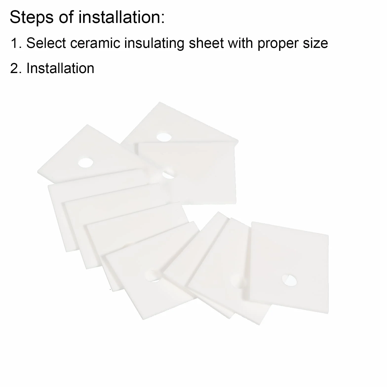 PATIKIL Allumina Ceramica Lastra Raffreddamento Imbottitura Isolante 50pz 7mm Foro Alta Durezza per MOS Transistor 25x20x1mm