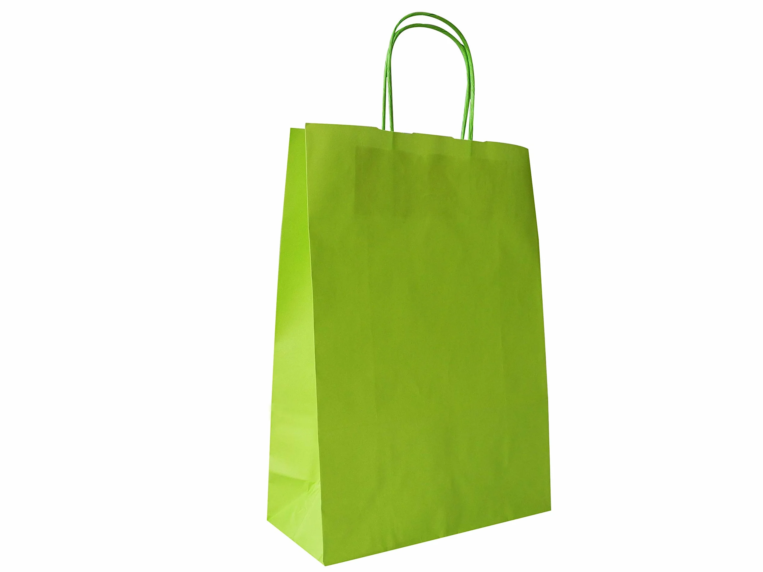 Carte Dozio - Shopper in Kraft color Verde Acido, maniglia ritorta, f.to 23+10x32, cf 25 pz