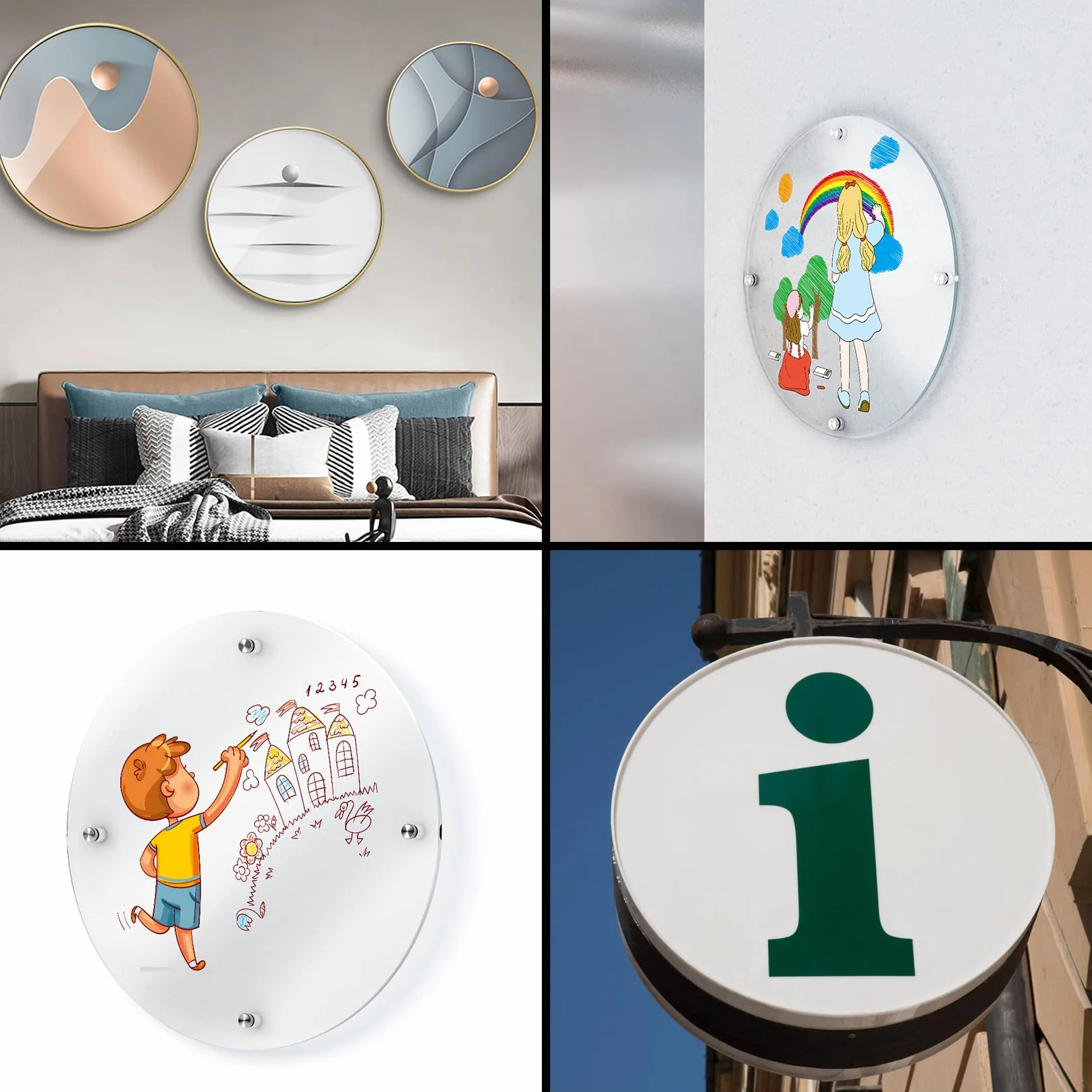 2 Pezzi Foglio Acrilici Trasparenti Rotondo, 30 cm/12 Pollici Disco Acrilici Circolare, Pannelli Pannello di Dischi Circolari Acrilici per Cornice Pittura Artigianato Fai da Te