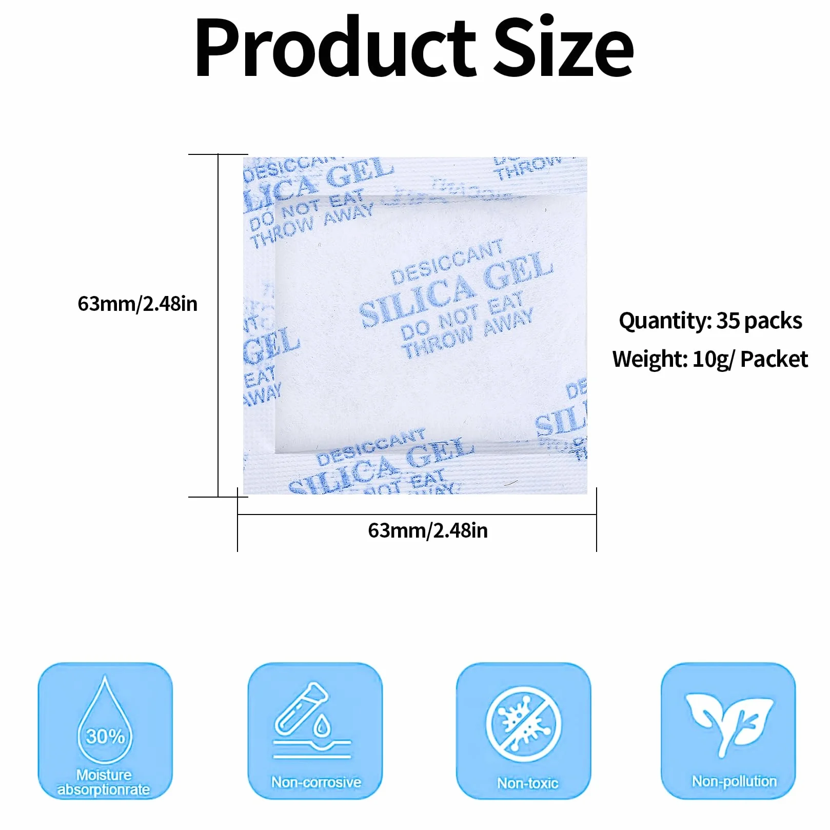 Bustine di Gel di Silice 10g per Umidità, Sacchetti Essiccante Assorbitore Deumidificatore per Armadi Scarpe