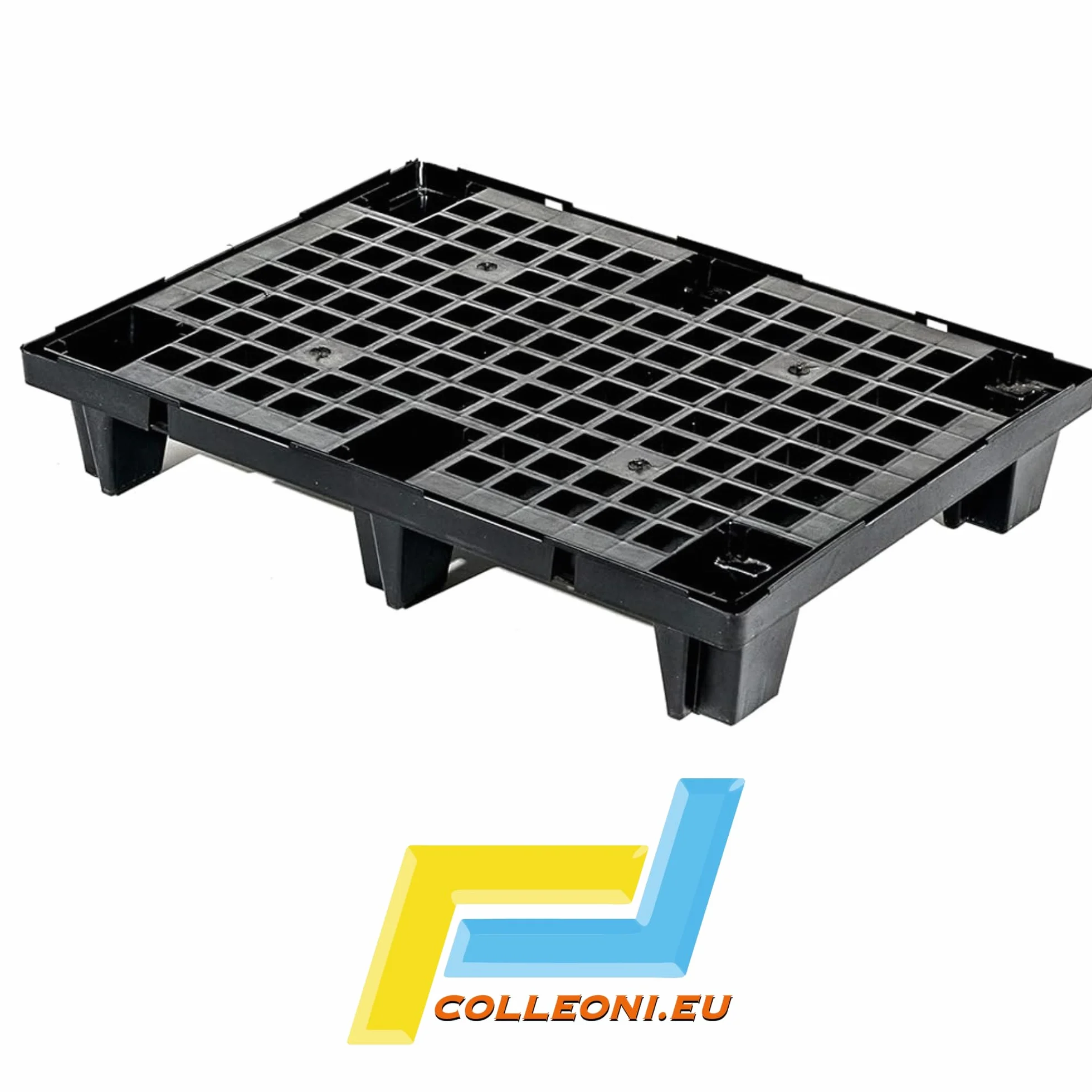 Semi Pallet - Mezzo Bancale 60x80 cm in Polipropilene Ecologico (PP) Portata Statica 500 kg, Dinamica 250 kg Rinforzato, Impilabile, Antiscivolo, Resistente 3 Unità