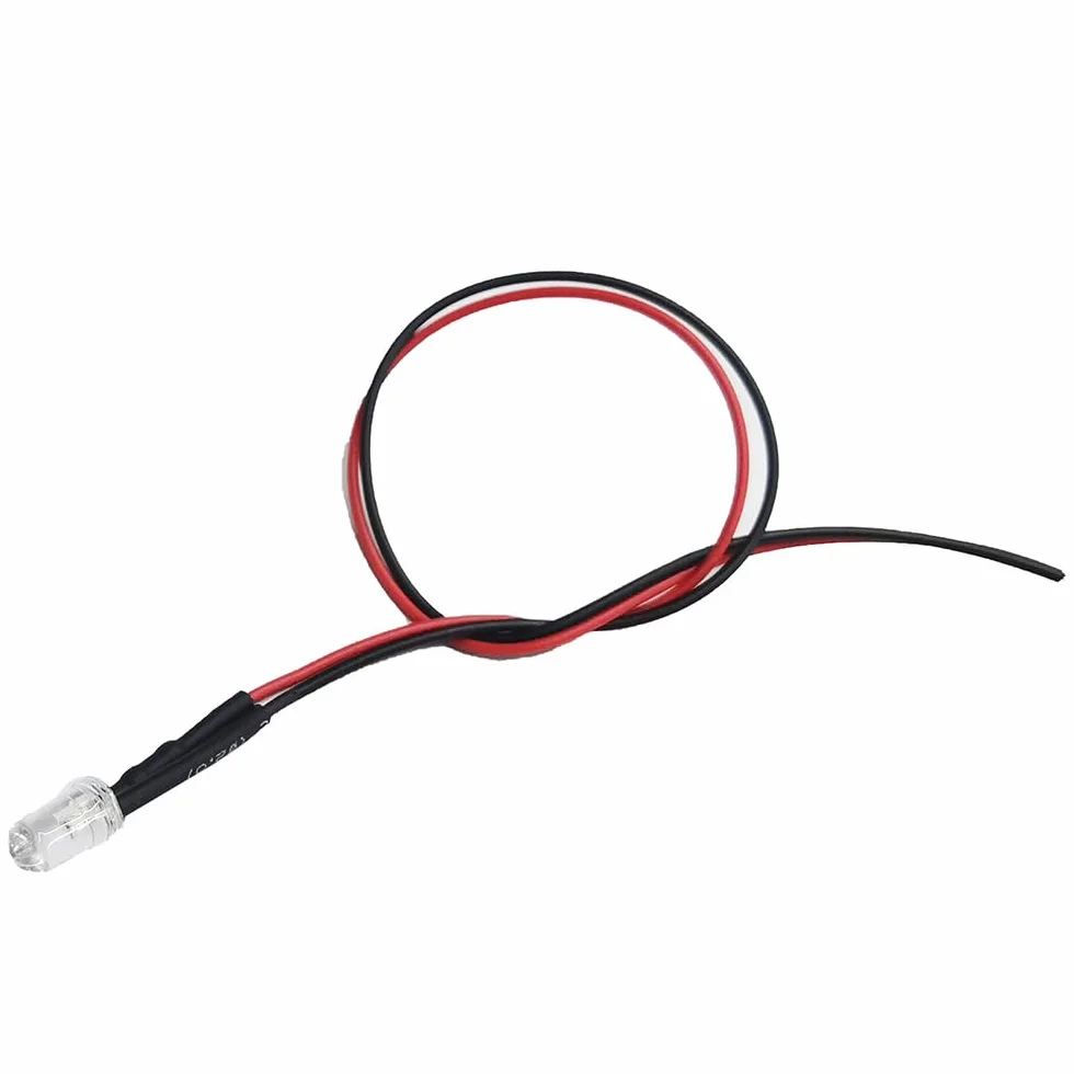Luci LED Lampeggianti 12V 5mm Blu Diodi Precablati 20,1cm DC12V per Progetti