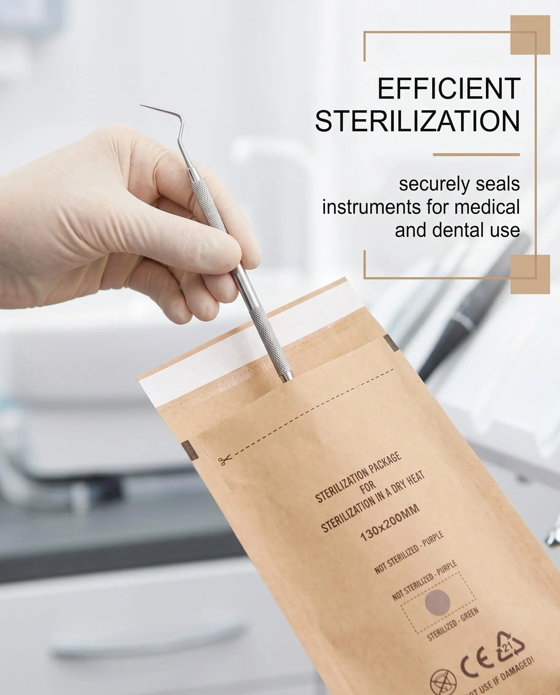 Sacchetti Sterilizzazione Autosigillanti, 60 Pezzi Misti (3 Taglie) per Autoclave. Monouso e Igienici per Strumenti Dentali, Medici, Estetici. Massima Sicurezza.