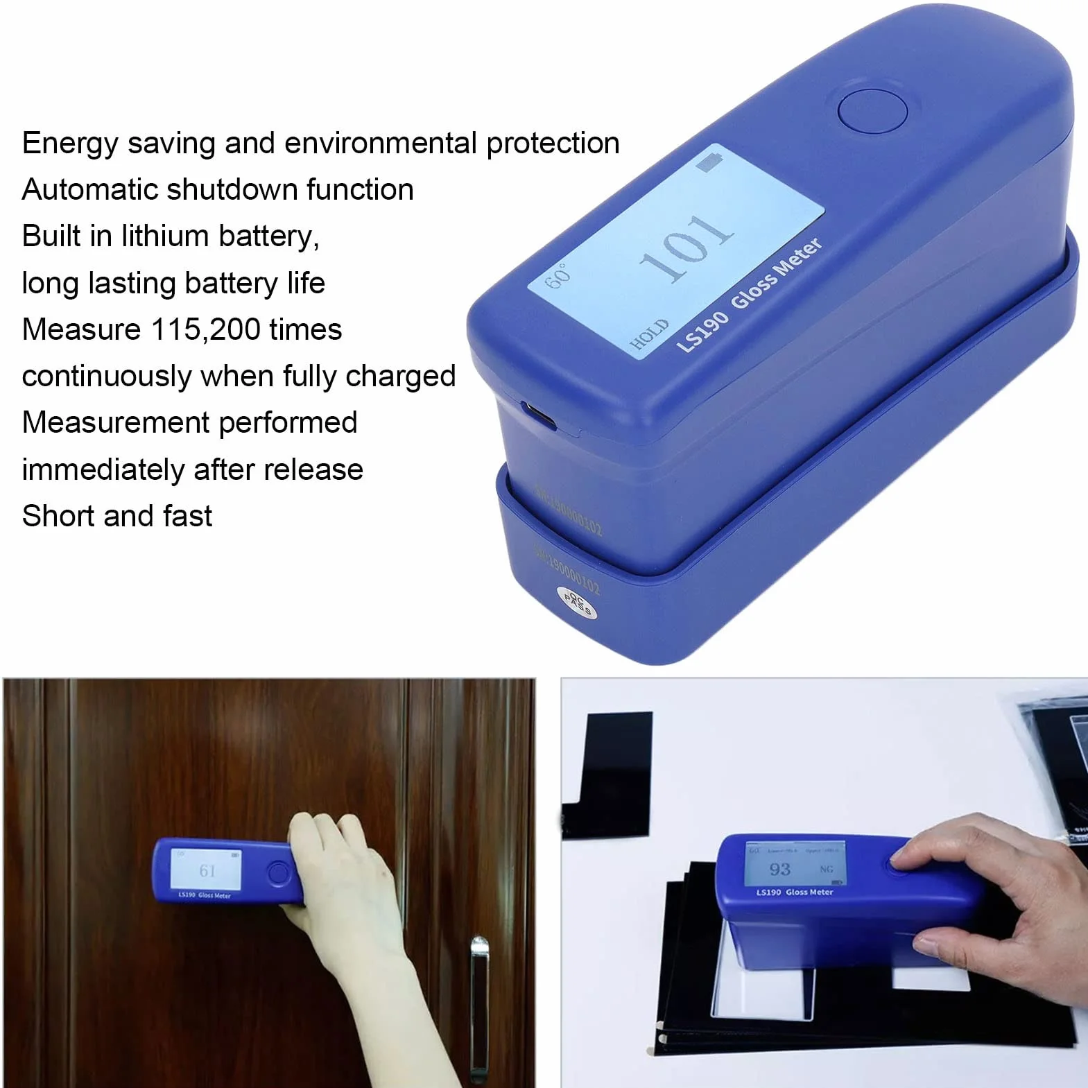Misuratore di lucentezza digitale portatile LCD per ispezione lotti