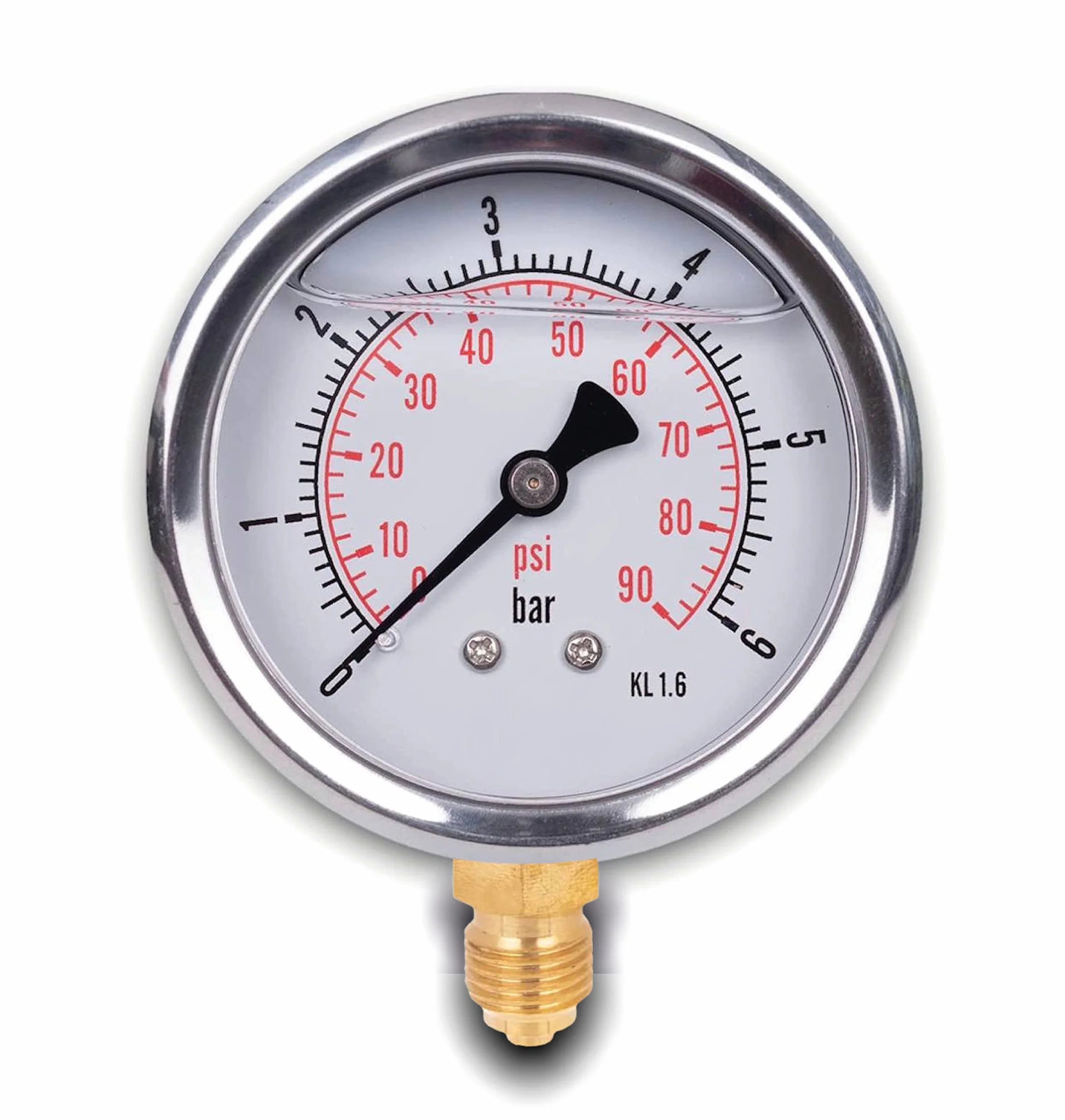 Manometro glicerina attacco radiale acciaio inox IP65 63 mm 1/4 (0-6 bar)