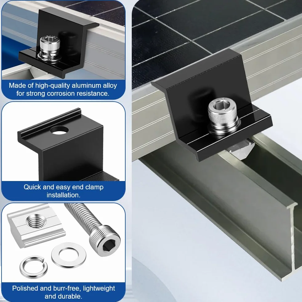 Kit Staffe Fotovoltaici 8 Pezzi per Montaggio su Tetto per Camper Barca Tetti