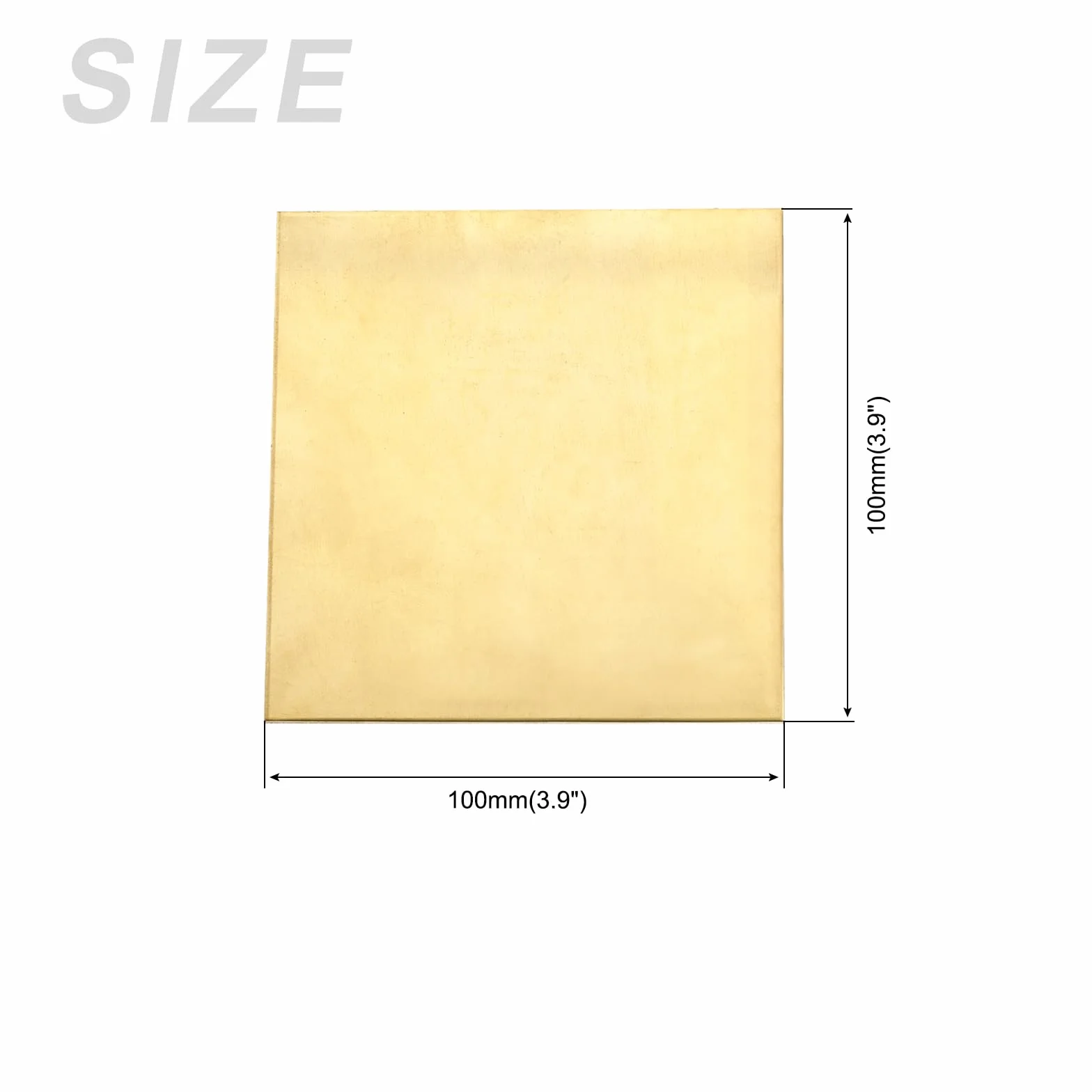 METALLIXITY Ottone Foglio (100mmx100mmx1mm) 1pz, Metallo Fogli Piatti - per Casa Cucina Alzatina, Artigianato Progetto
