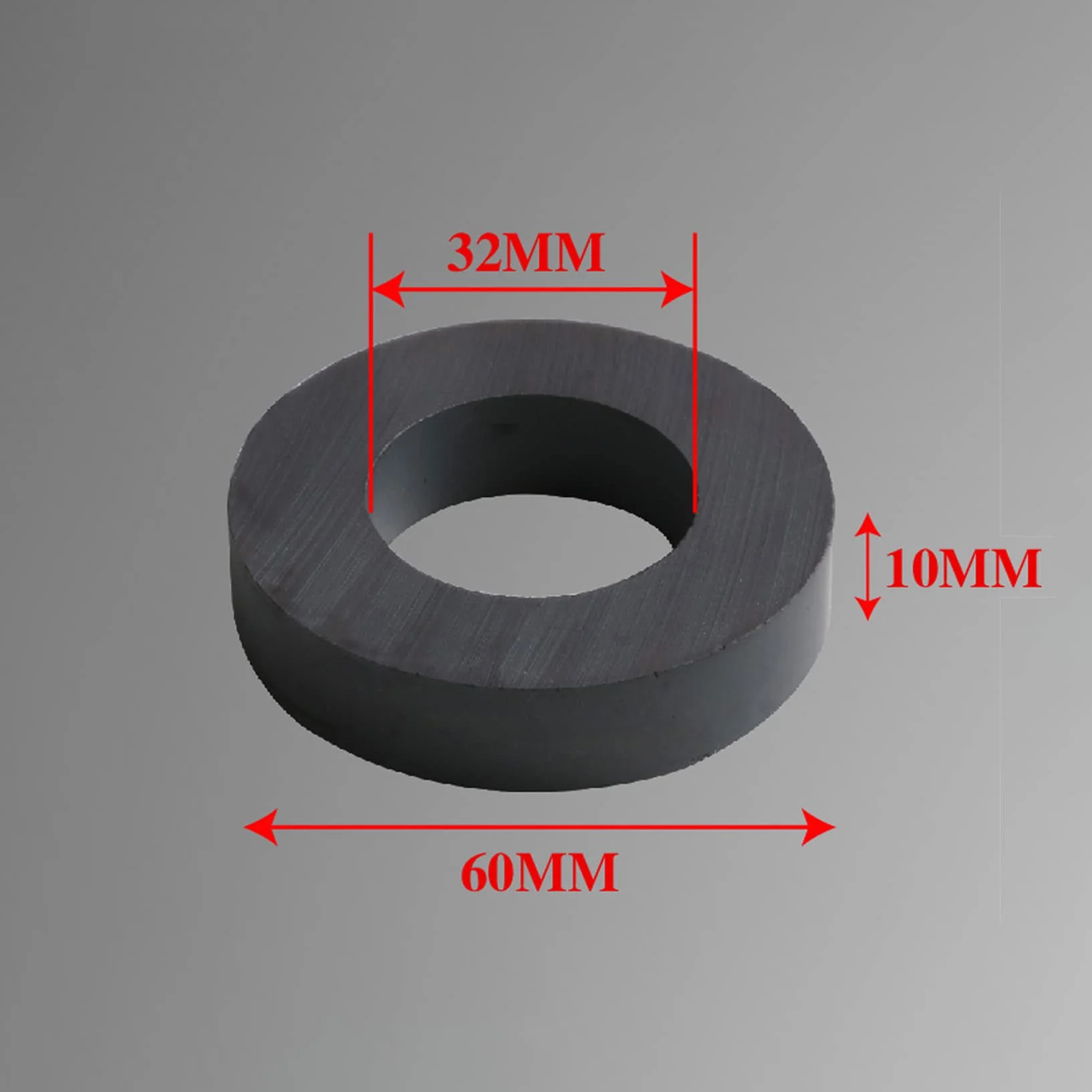 Magnete Tondo con Foro, Magnete ad anello in ferrite, diametro 60mm, per esperimenti elettronici e scientifici, colore nero