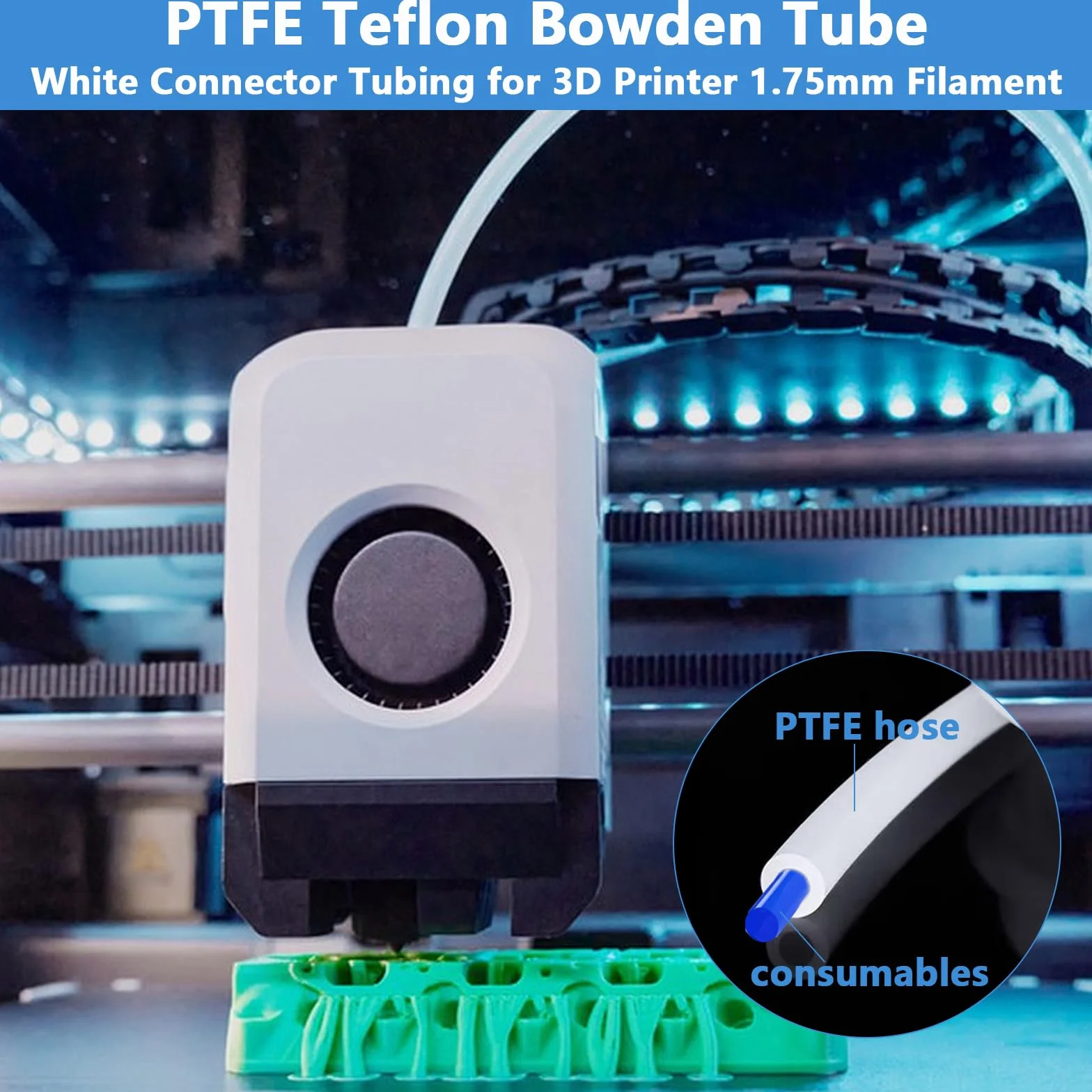 Tubo in PTFE 10m 2,5 mm ID x 4 mm per stampante 3D 1,75 mm Bambu Lab A1/A1 mini/P1P/P1S/X1C