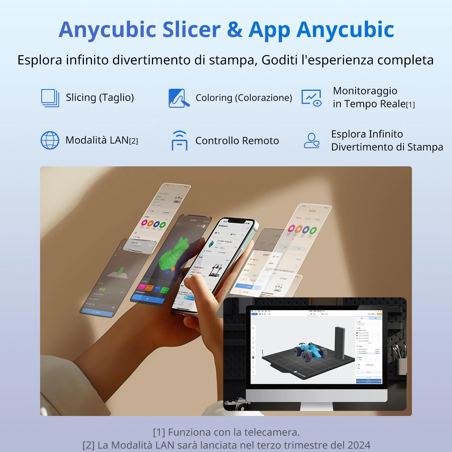 ANYCUBIC Kobra 3 Stampante 3D Intelligente per la Stampa Multicolore (da 4 a 8 Colori), Stampante 3D FDM ad Alta Velocità di 600 mm/s,Grande Volume di Stampa 250 * 250 * 260mm
