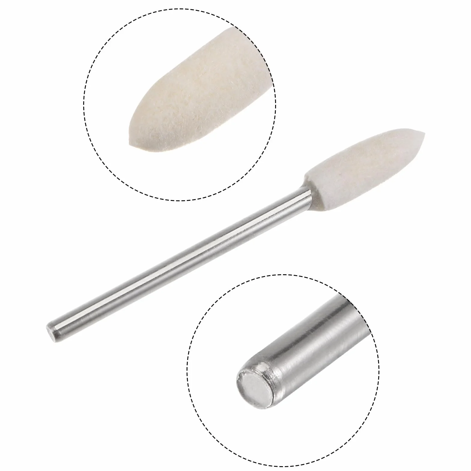 QUARKZMAN 20pz Punte Mandrino Montate Feltro Lana 5mm Testa 1/10 Pollici supporto Conico Lucidatura Punta Trapano Feltro Lucidatura Ruota per Strumento Rotante
