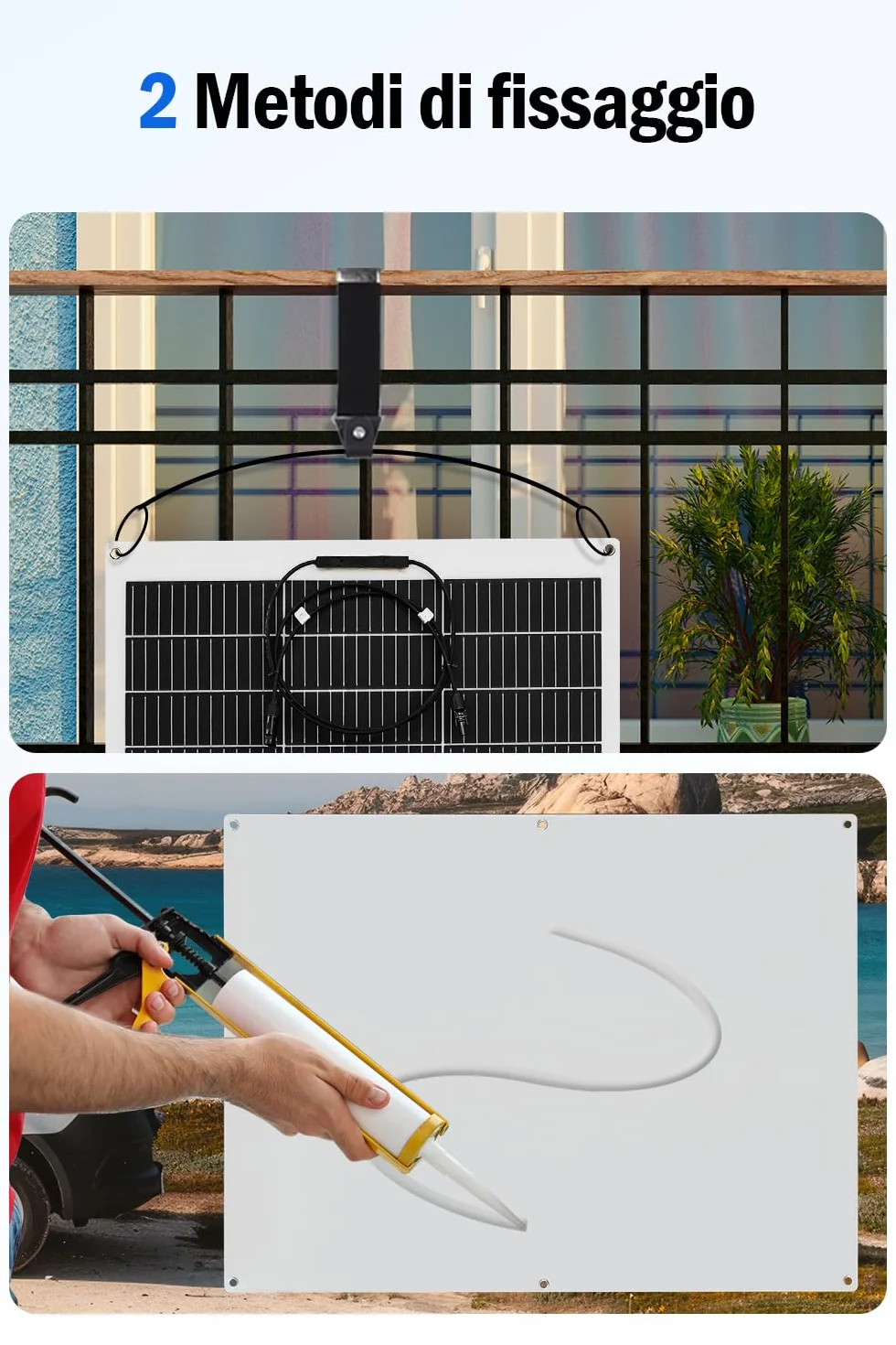 ECO-WORTHY Pannello Solare Flessibile Monocristallino da 130 W 12 V, Pannello Solare con Cavo di Ricarica per Camper, Auto, Barca, Batterie da 12 Volt
