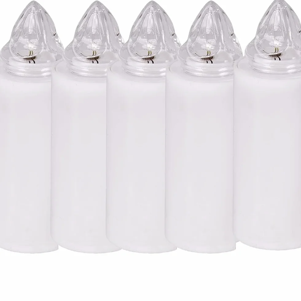 Zm Market Lumino Elettrico a Led Stilo Pacis, Durata 365 Giorni, Bianco con Luce Intermittente Bianco, dimensioni 9.5xø3 cm
