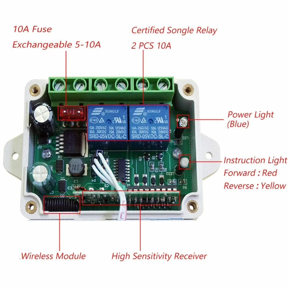 DCHOUSE 12 V DC controllo del motore, kit di controllo remoto positivo a inversione per attuatore lineare, kit di controllo remoto avanti e indietro