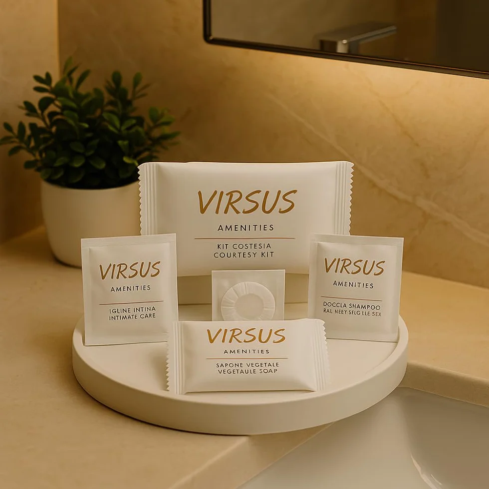 Virsus 200 Pezzi Kit Cortesia in 50 Bustine per Hotel B&B