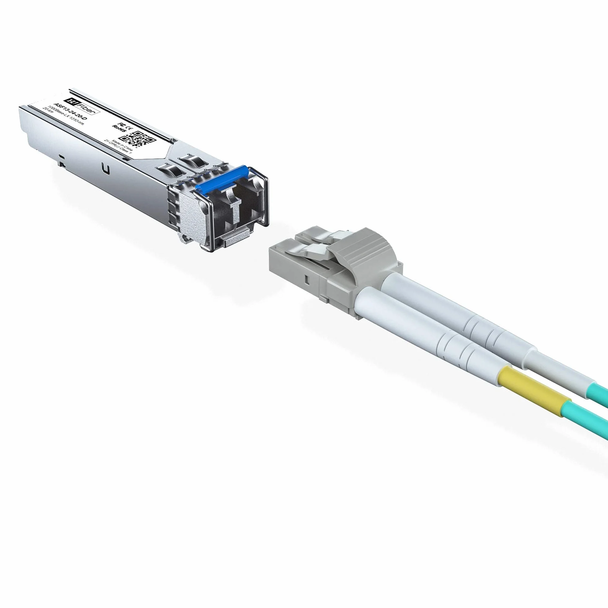SFP Transceiver 1000BASE-LX 1.25G Monomodale LC Compatibile Cisco GLC-LH-SM Netgear AGM732F Ubiquiti UF-SM-1G Mikrotik S-31DLC20D