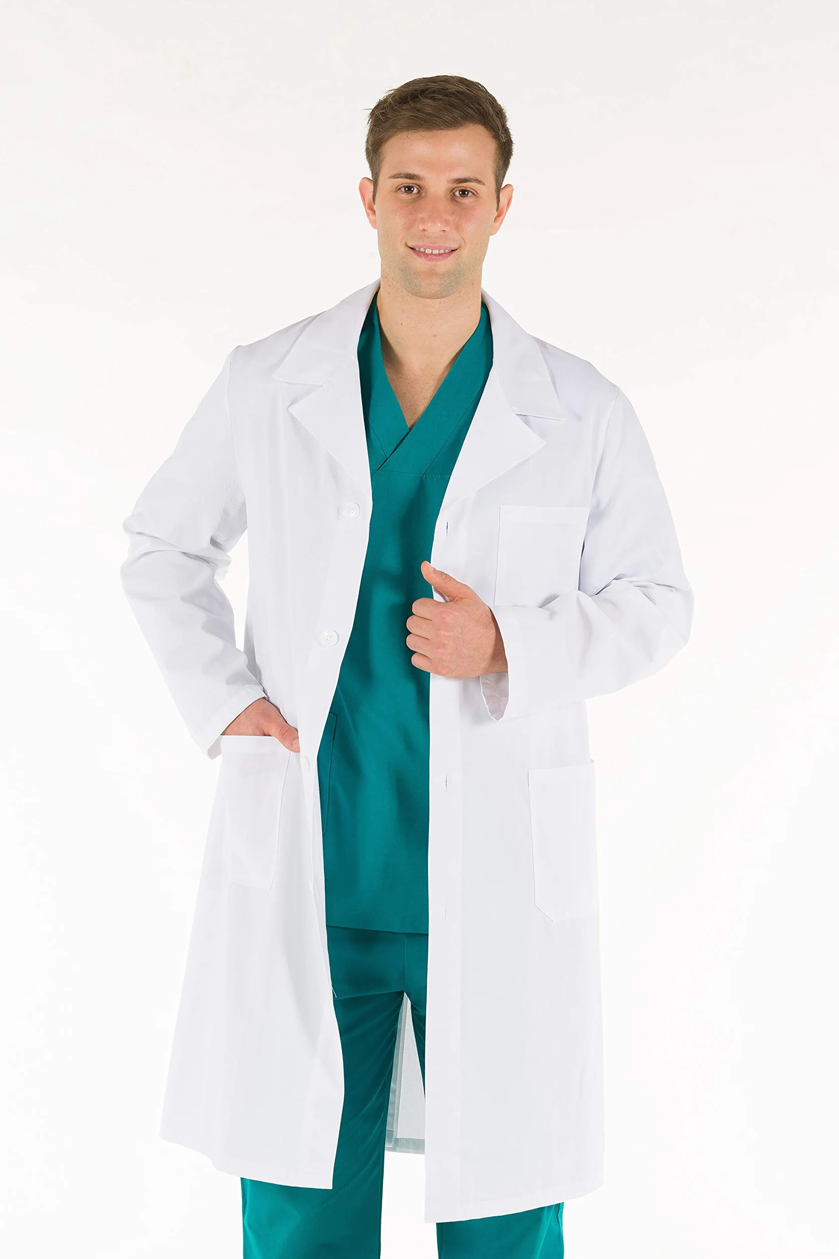 Gima Camice Bianco da Uomo 100% Cotone Taglia EU 50 per Medici e Studenti