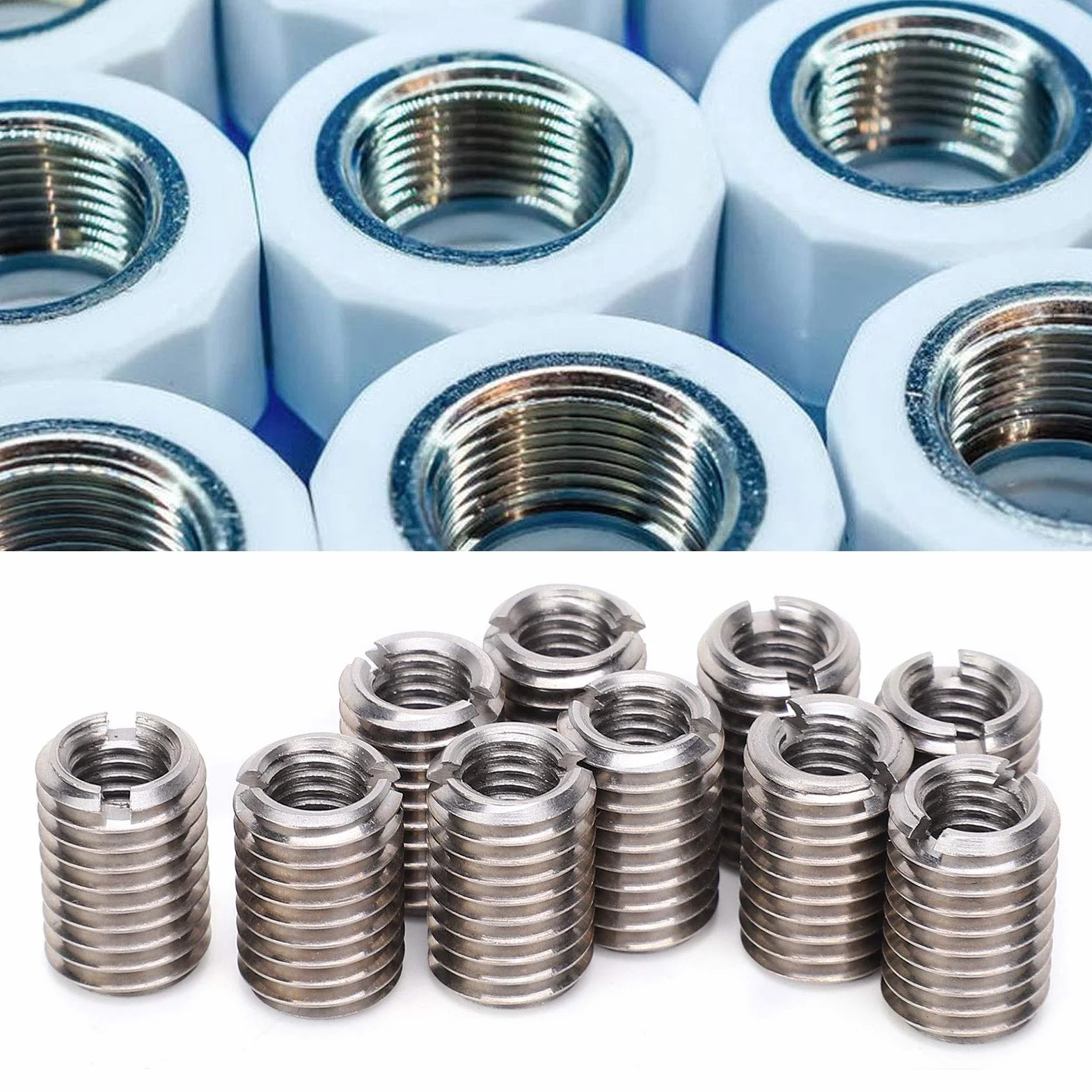 Inserti Filettati Femmina M8 x 1.25mm Maschio M12 x 1.75mm Riduttore Dado Kit 10 Pezzi